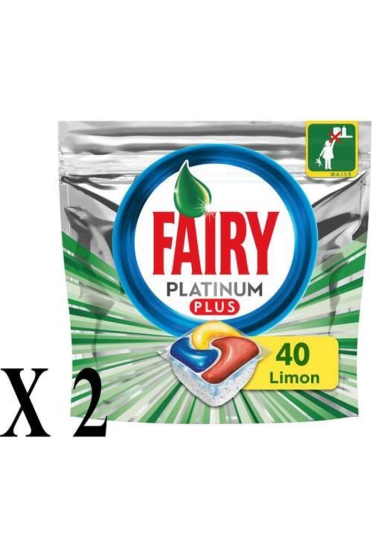 NOEBY Fairy Platinum Plus 40 Yıkama Bulaşık Makinesi Deterjanı Kapsülü X 2 Adet