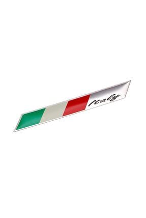 Italya Bayrağı Çubuk Tasarımlı Alüminyum Sticker Etiket 1396