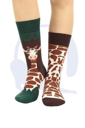 Zürafa Temalı Dikişsiz Burun Çorap FS002