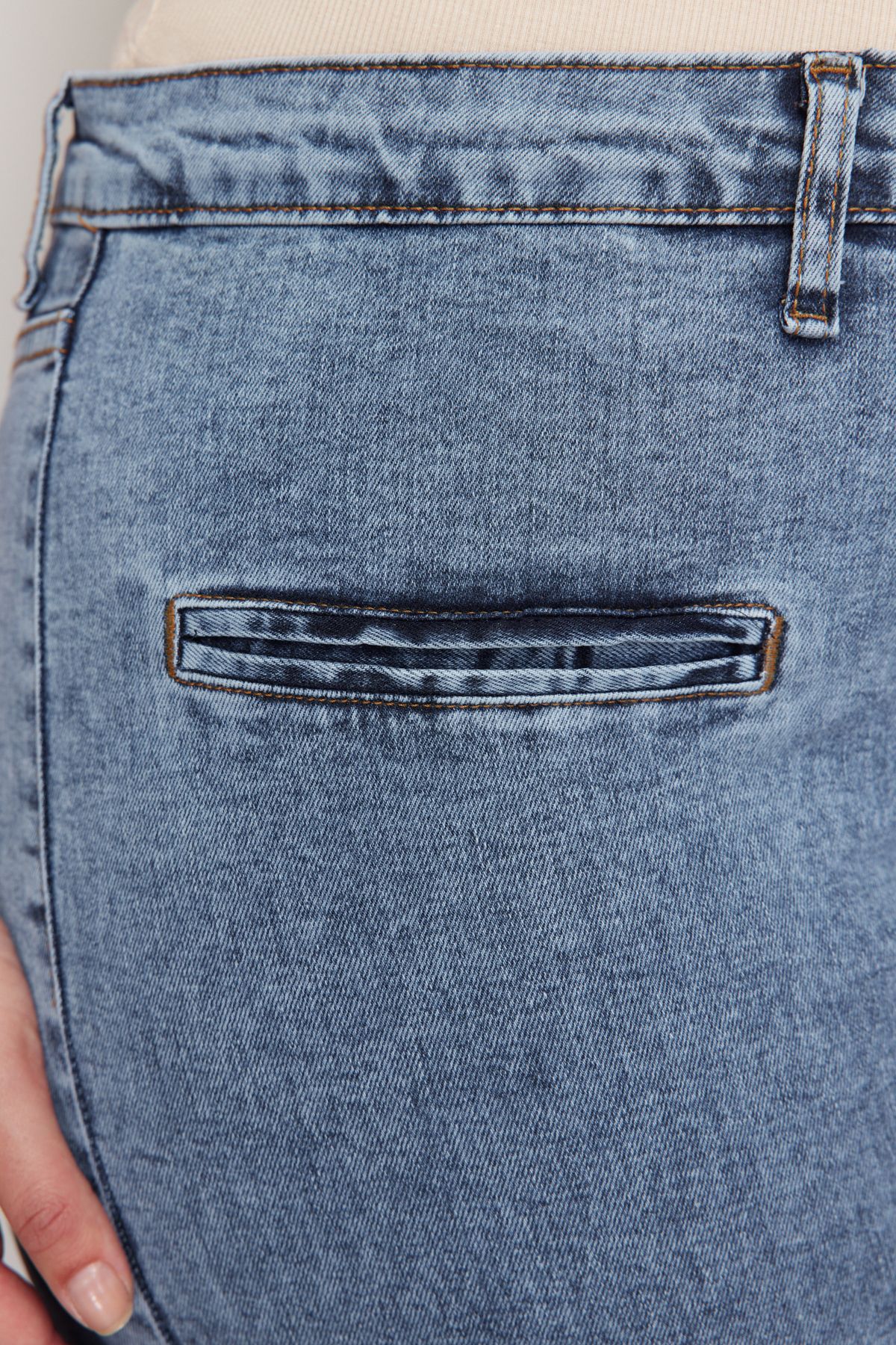 Trendyol Curve-Сини испански дънки TBBAW24CJ00006 5