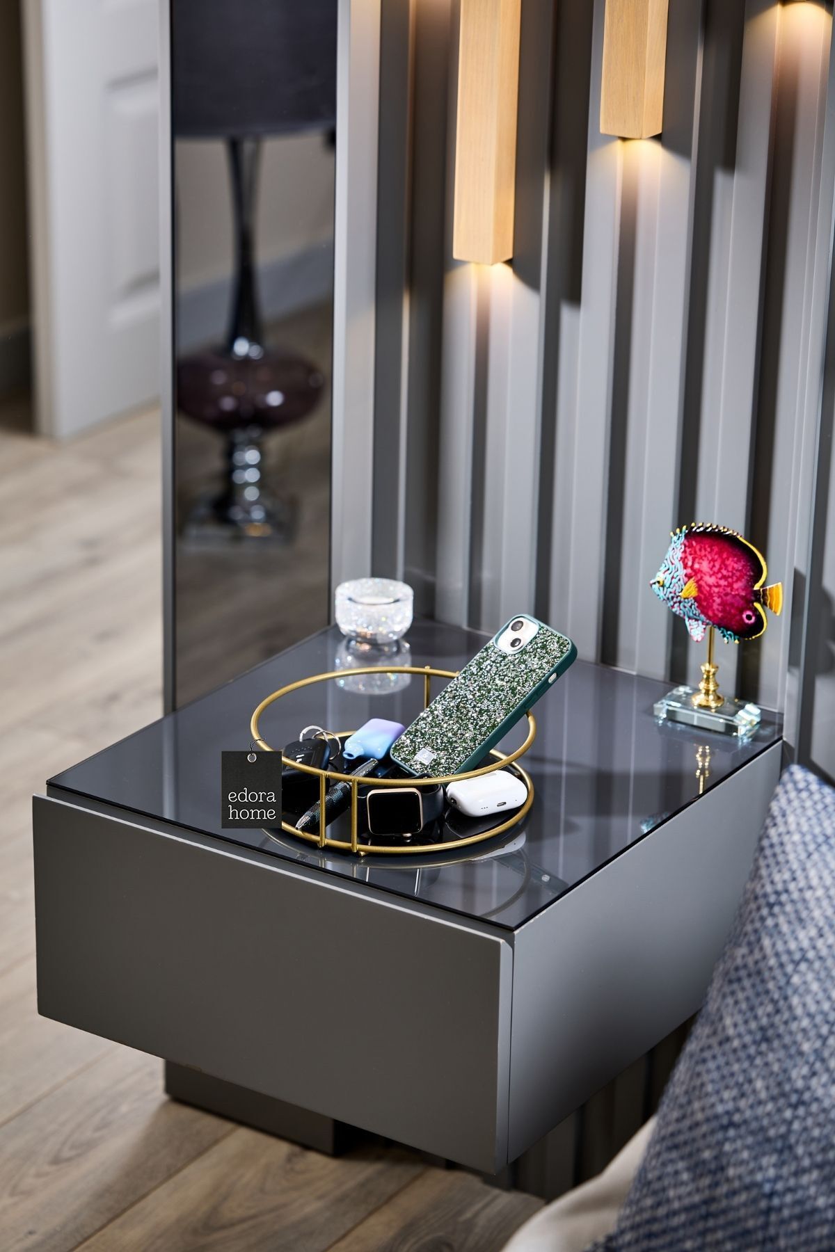 Edora Home Organizator De Baie Auriu, Bijuterii Cosmetice, Parfum, Prosop, Organizator, Tavă De Prezentare Cu Plexiglas - Metal Inoxidabil - One Size