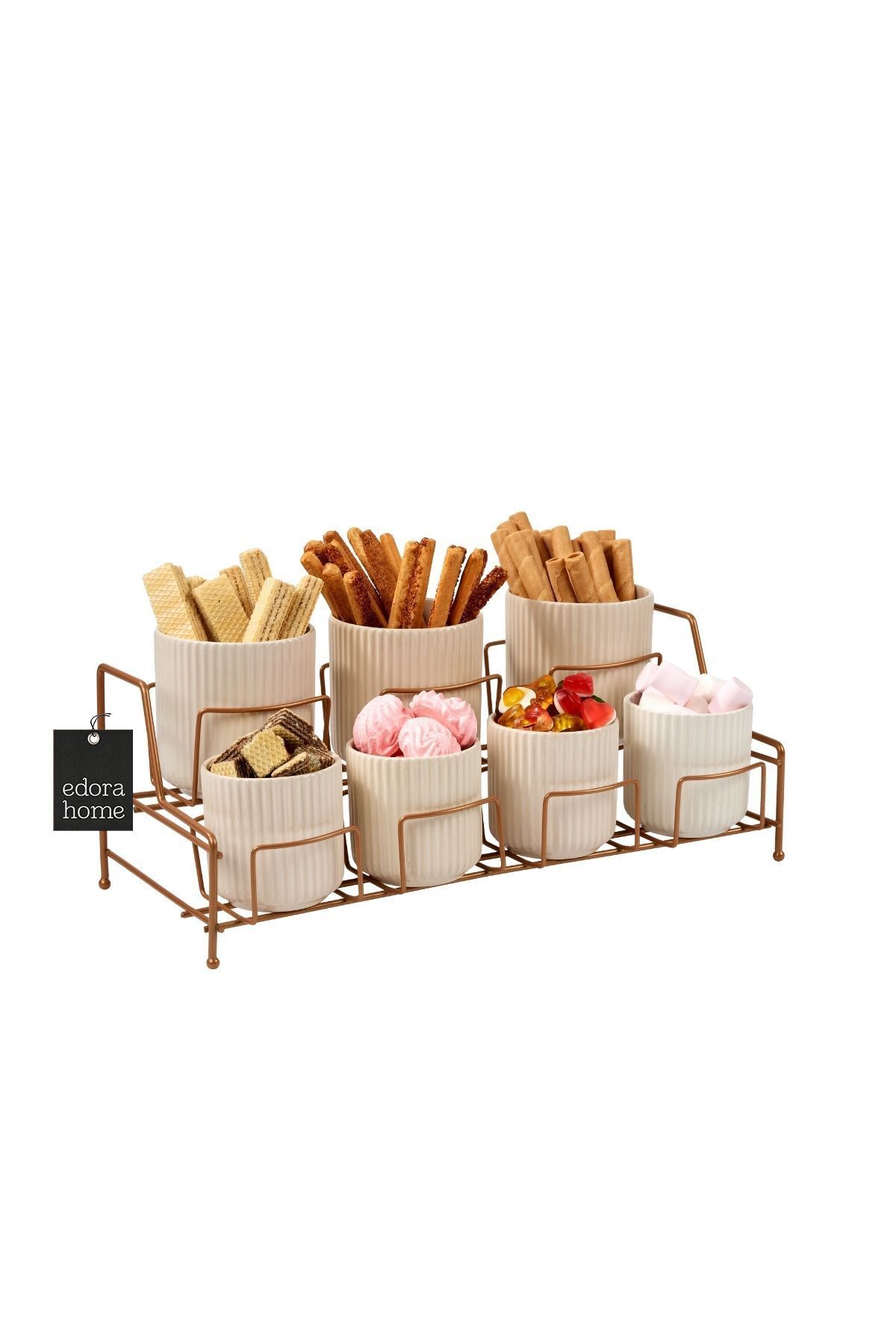 Rose 7 Compartment Multi-Purpose Lid Organizer Countertop , Kitchen Organizer - Metal Stainless