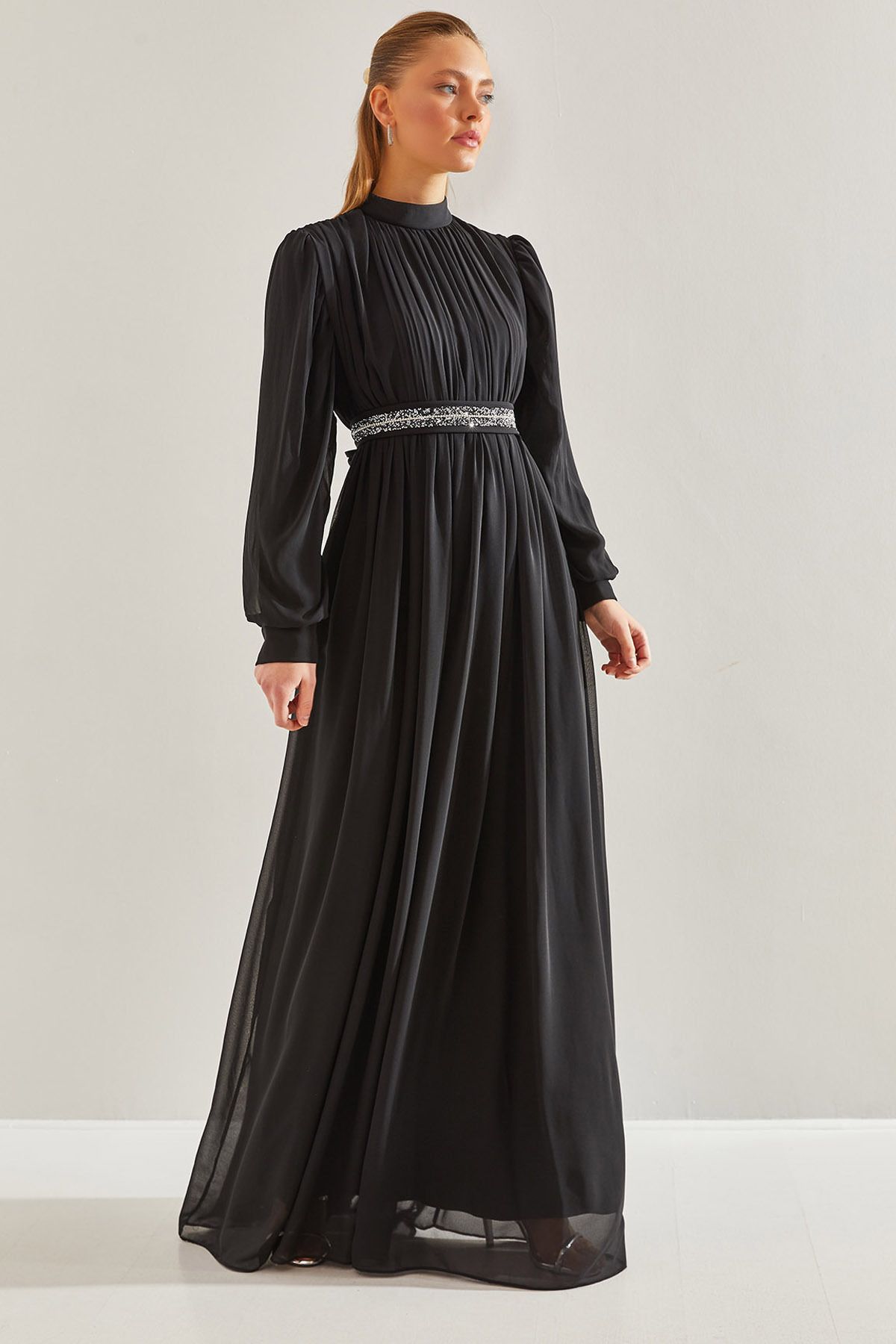 لباس حجاب کمربند سنگ دار زنانه 60191008 Bianco Lucci Modest