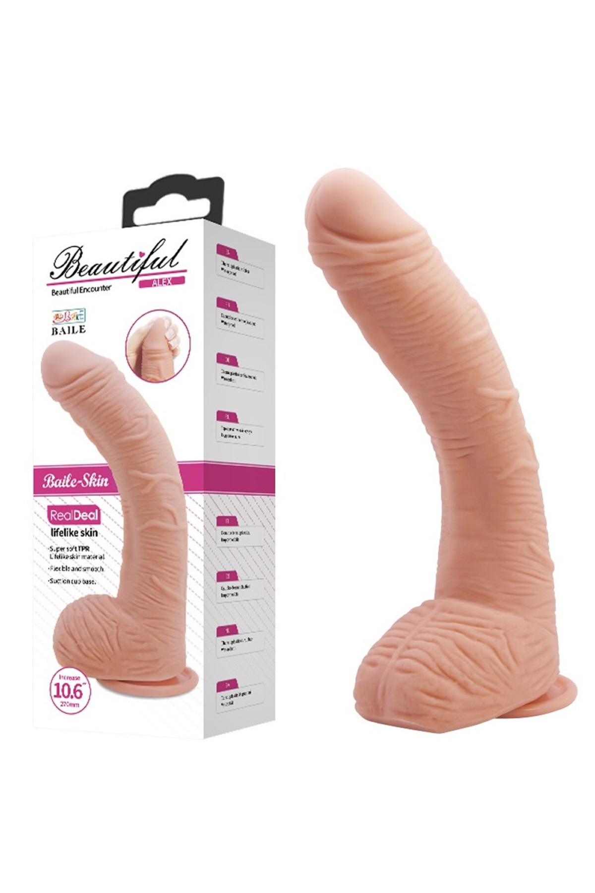 Beautiful 27 Cm G-spot Realistik Damarlı Vantuzlu Dev Dildo Penis