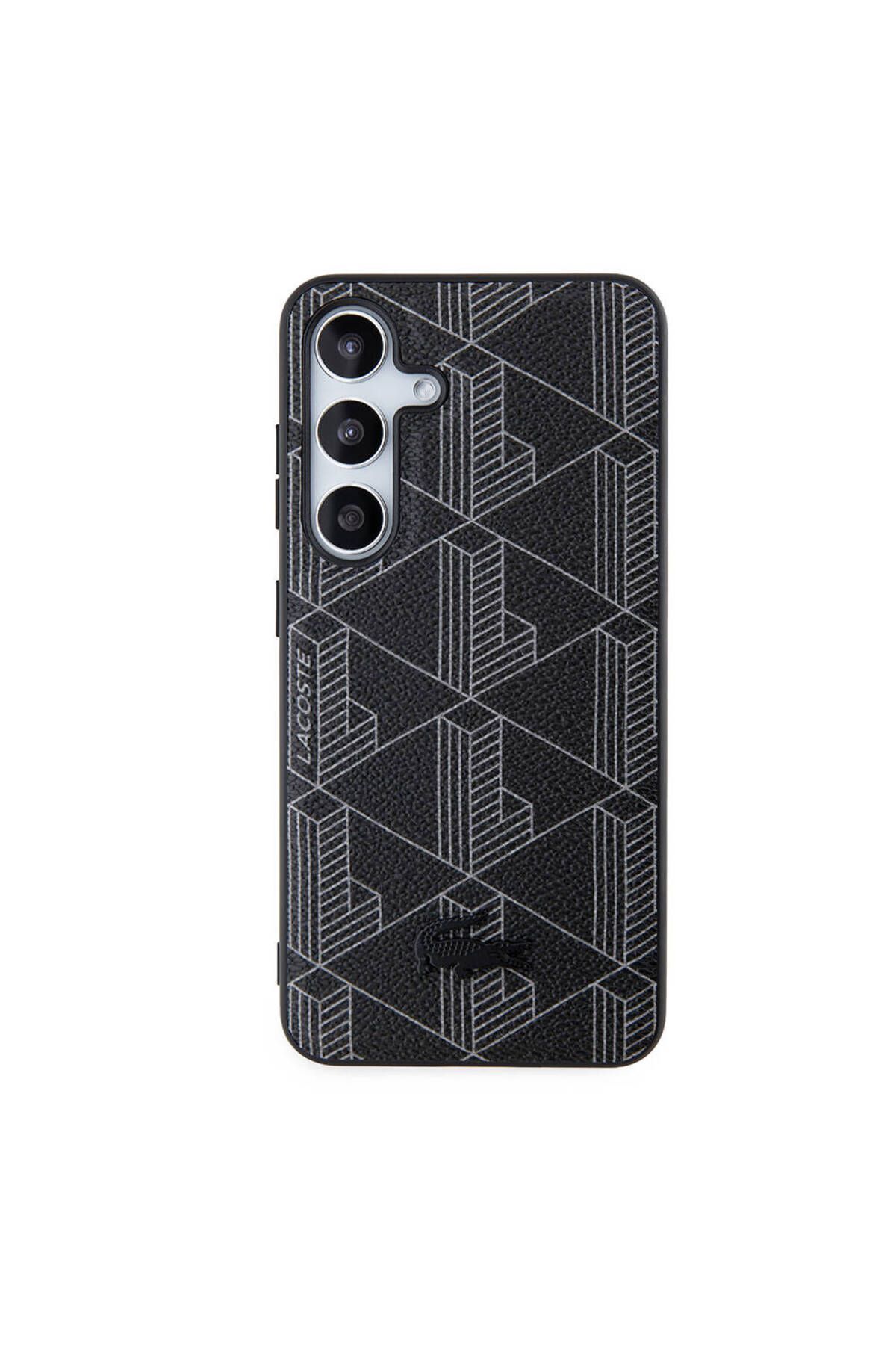 کاور و قاب GALAXY S24 CASE LACOSTE دارای مجوز MAGSAFE ویژگی PU چرمی مخلوط مونوگرام سیاه الگوی Lacoste