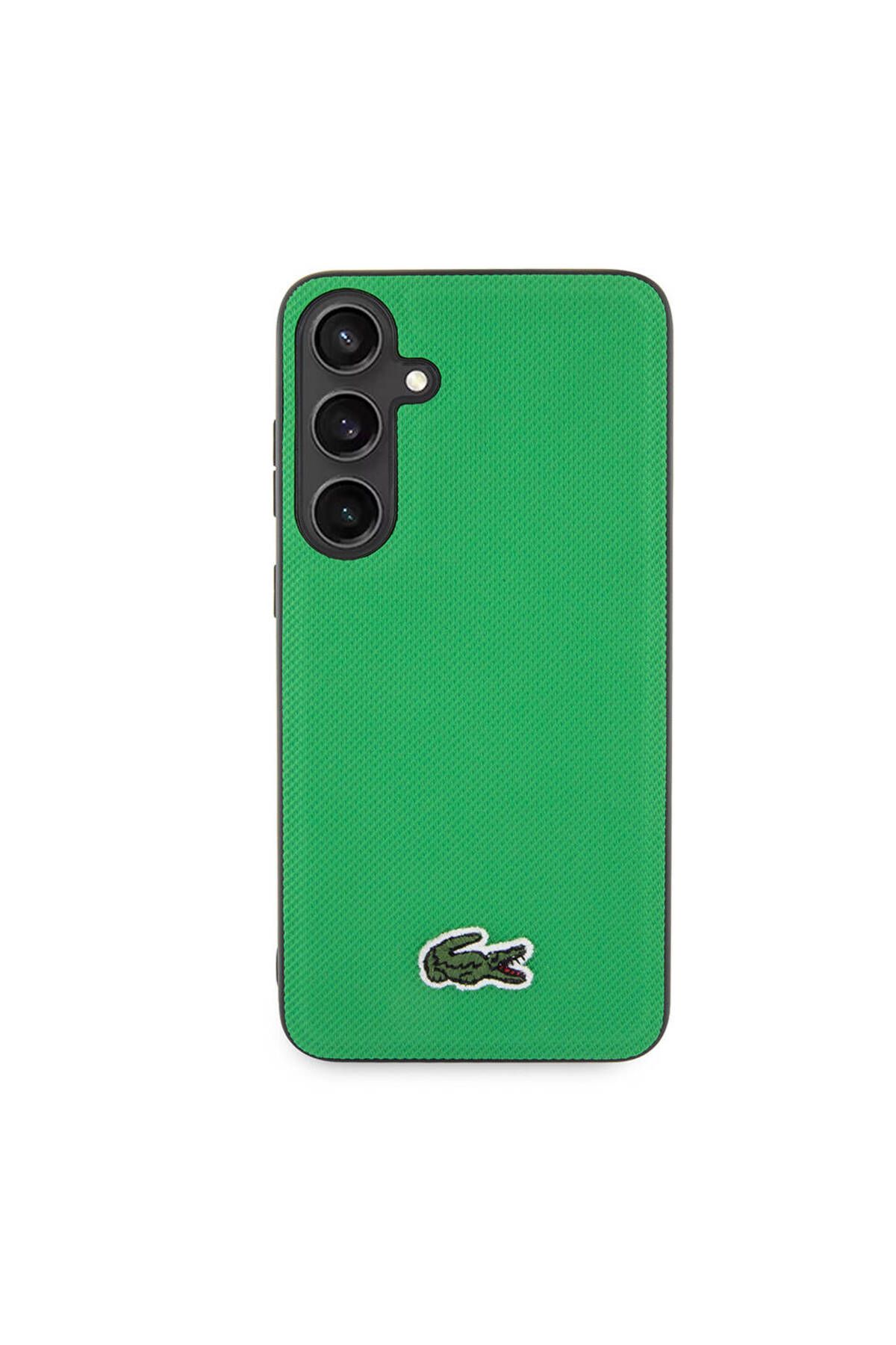 کاور و قاب GALAXY S24 CASE LACOSTE دارای مجوز PU PIKE الگوی سطح عقب نمادین تمساح بافندگی پوشش سبز Lacoste