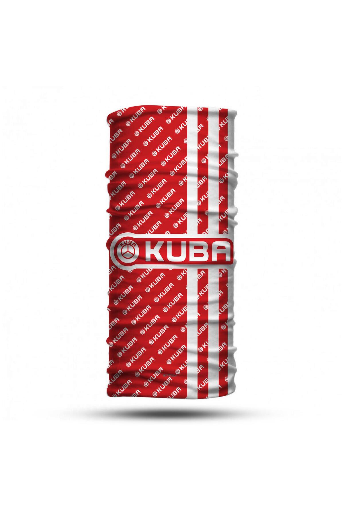 motogaj Kuba Desenli Kırmızı Beyaz Bandana Buff