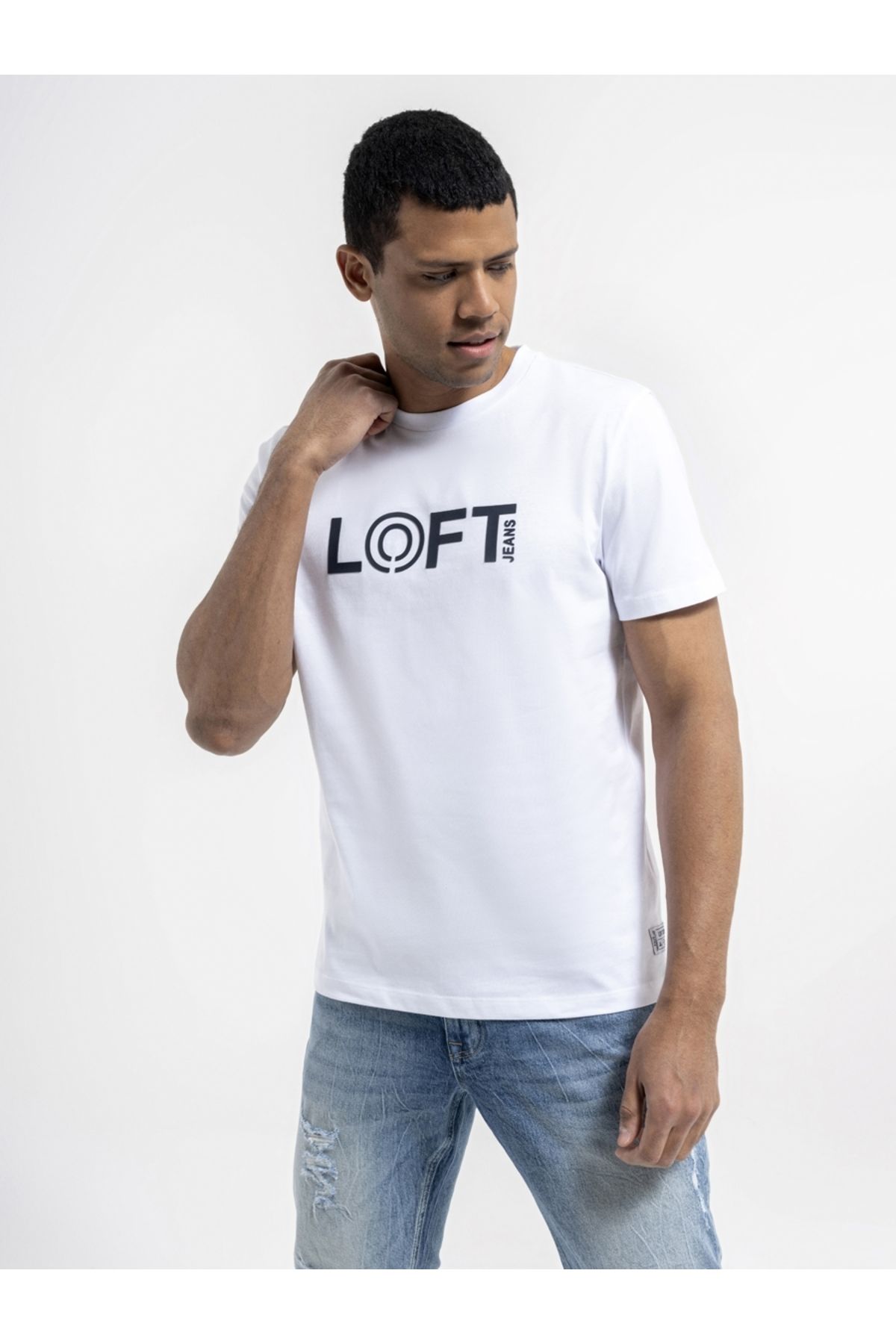 تی شرت سفید مردانه Tshirt C.Kol 5973 معمولی مناسب Loft
