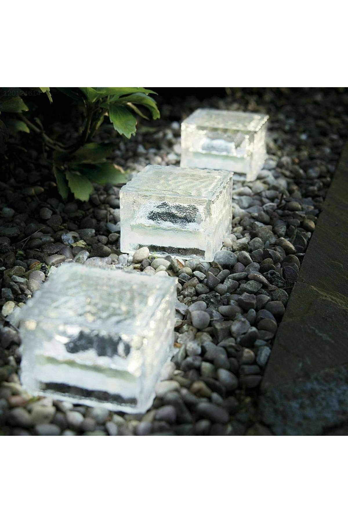 Solar Powered Solar led Frosted Glass Brick Look White Color Landscape Garden Path Patio Lighting