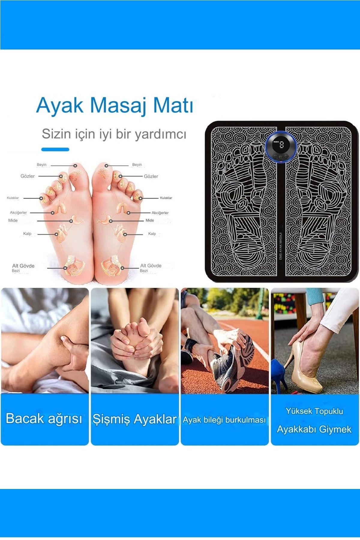 MEDITERIAN Siyah Ems Ayak Masaj Pedi Foot Massager Titreşimli Refleksloji Masaj Aleti