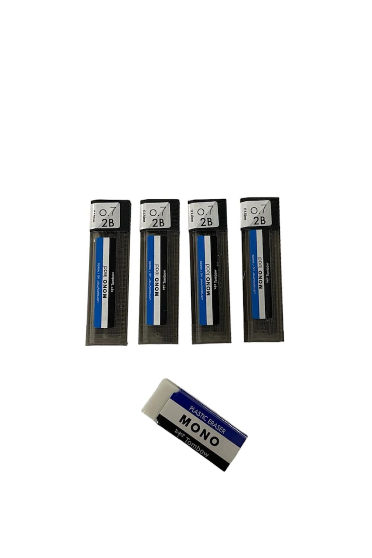 Tombow MONO BEYAZ SİLGİ & TOMBOW   0,7mm UÇ  4 ADET   ( 5'Lİ SET )