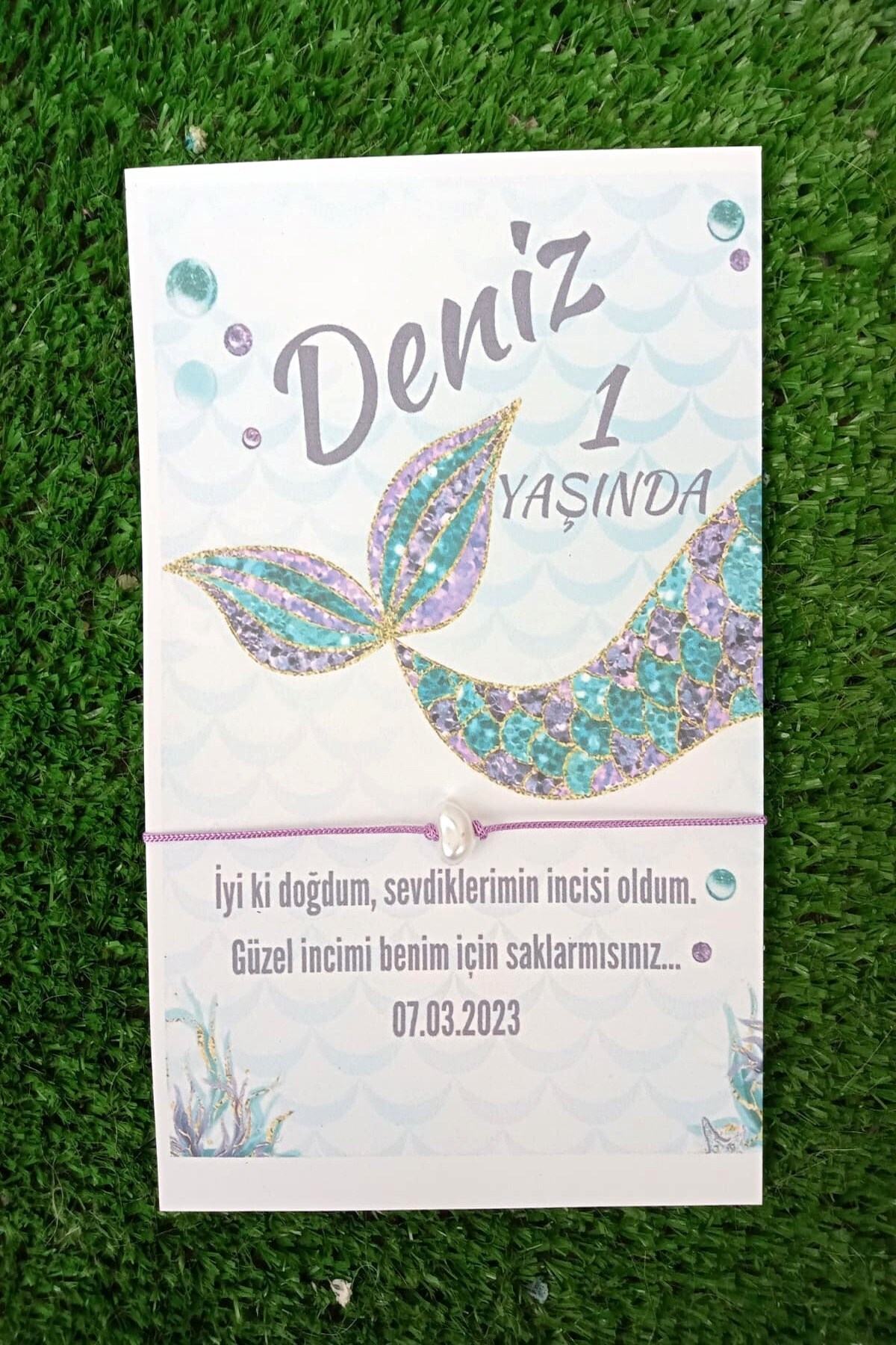 Emtory Home 30 Adet Deniz Kızı Şans Bilekliği - Doğum Günü Hediyesi - Bebek Hediyesi - Kişisel fotoğrafı 2 (önizleme)