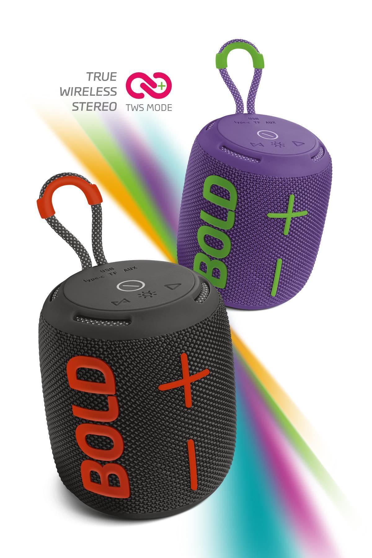 Bold Siyah Taşınabilir Ses Bombası Kablosuz Bluetooth Hoparlör Speaker Yüksek Sesli TWS