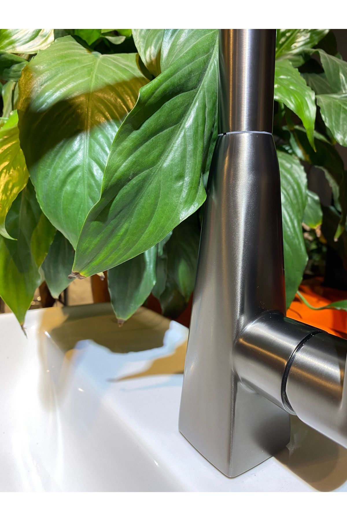 İSAOĞLU YAPI-Anthracite Gray Kitchen Faucet Spiral Sink Tap Anthracite Premium Fixture 4 Separate Functions 4