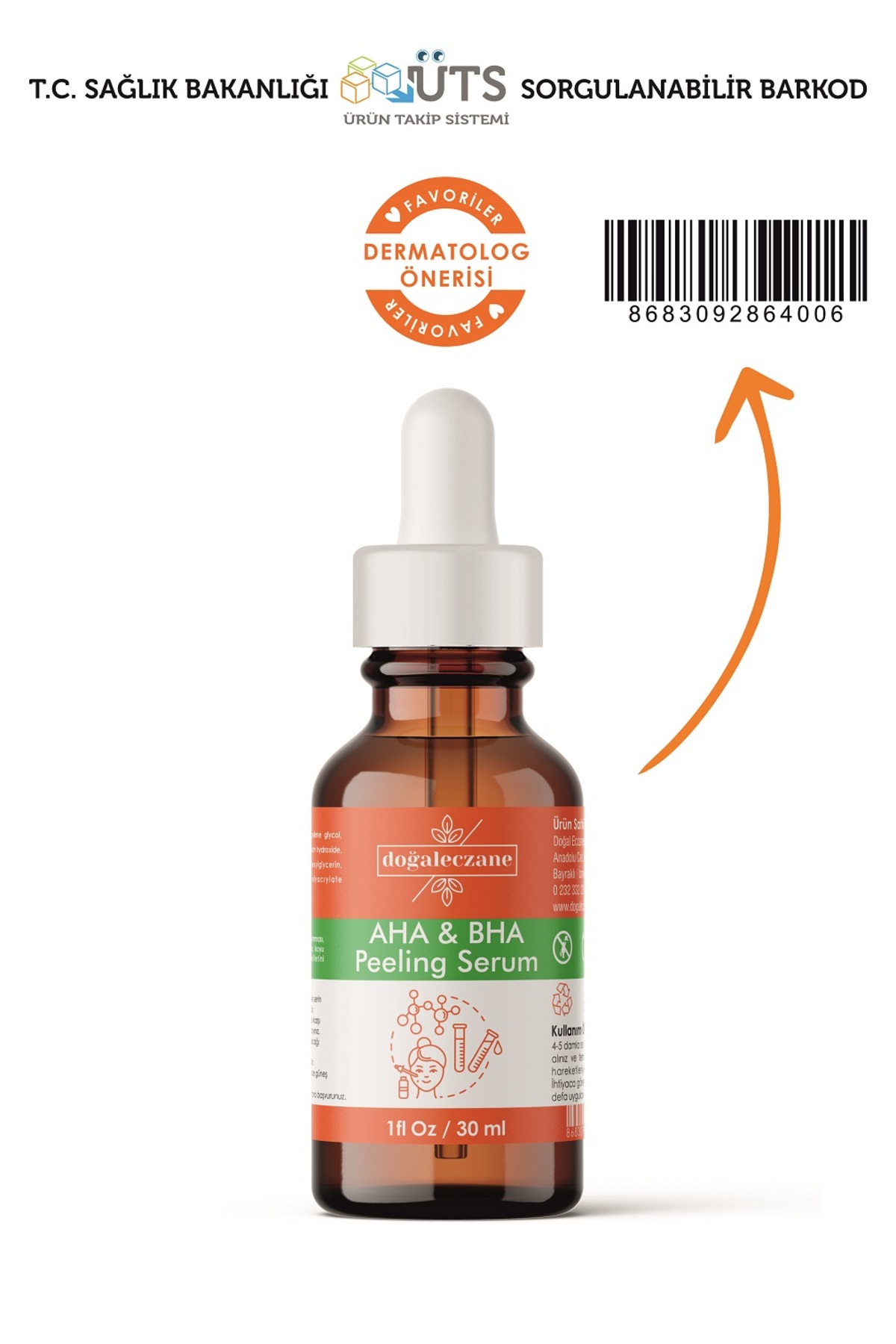 Aha/bha Gözenek Sıkılaştırıcı Ve Cilt Eşitleyici Yüz Peeling Serumu — ahabha30ml — تصویر 3 از 5