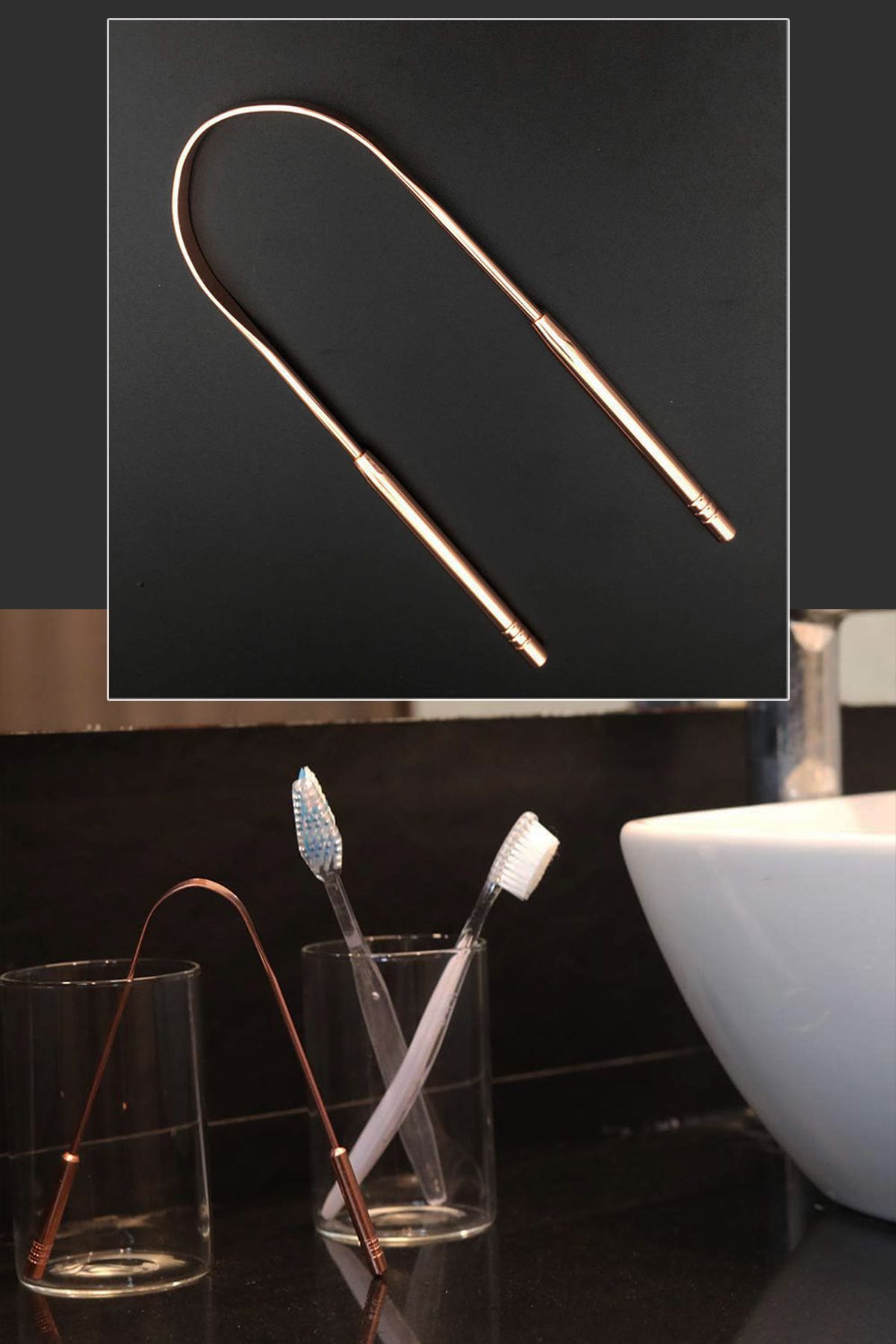 Efege-Copper Tongue Cleaning Stick Tongue Scraping Stripping Stick Cleaner Scraper Hygienic Natural Scraper 4