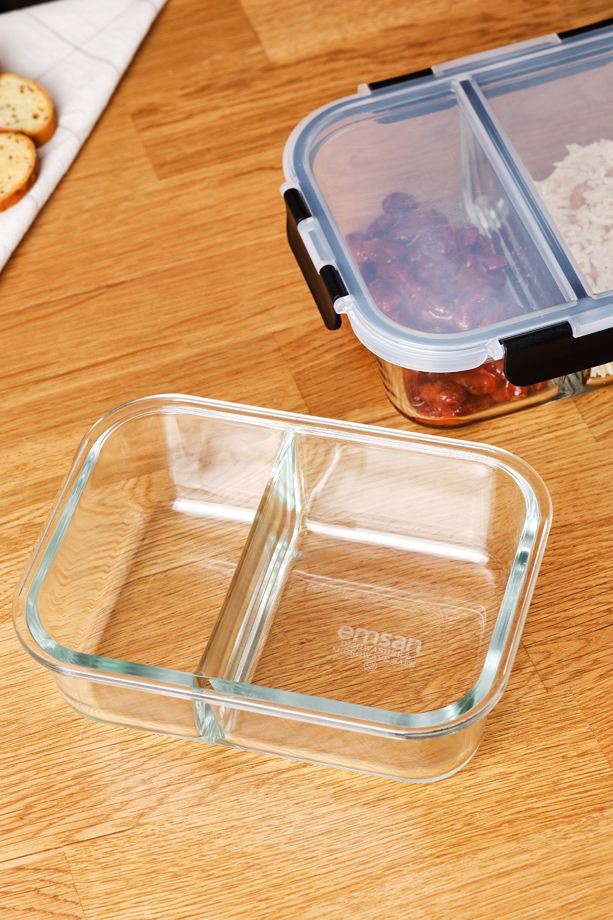 Emsan-Twin 980 ml Borosilicate Storage Container 4