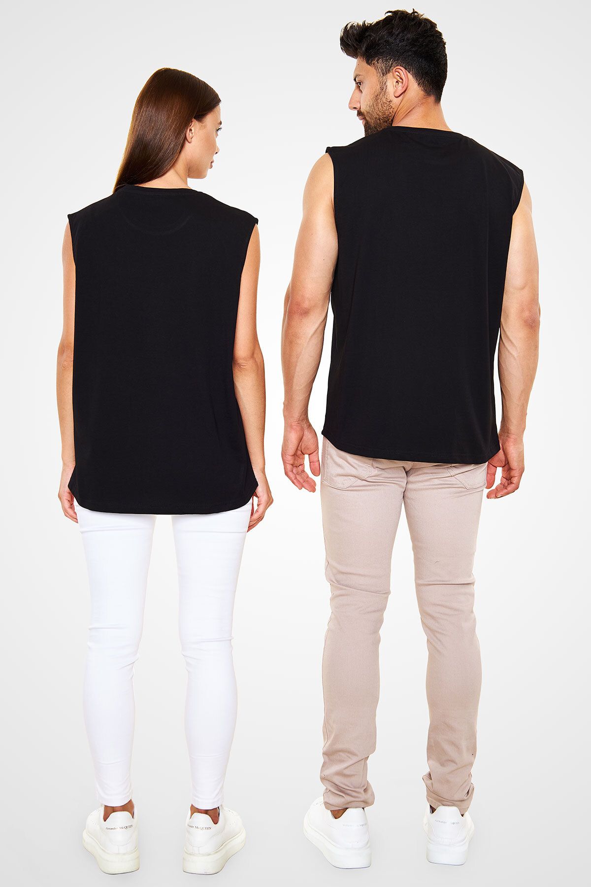 Darkhane-Unisex Black Sleeveless BadminTon T-Shirt - CuT Sleeve T-Shirt 3
