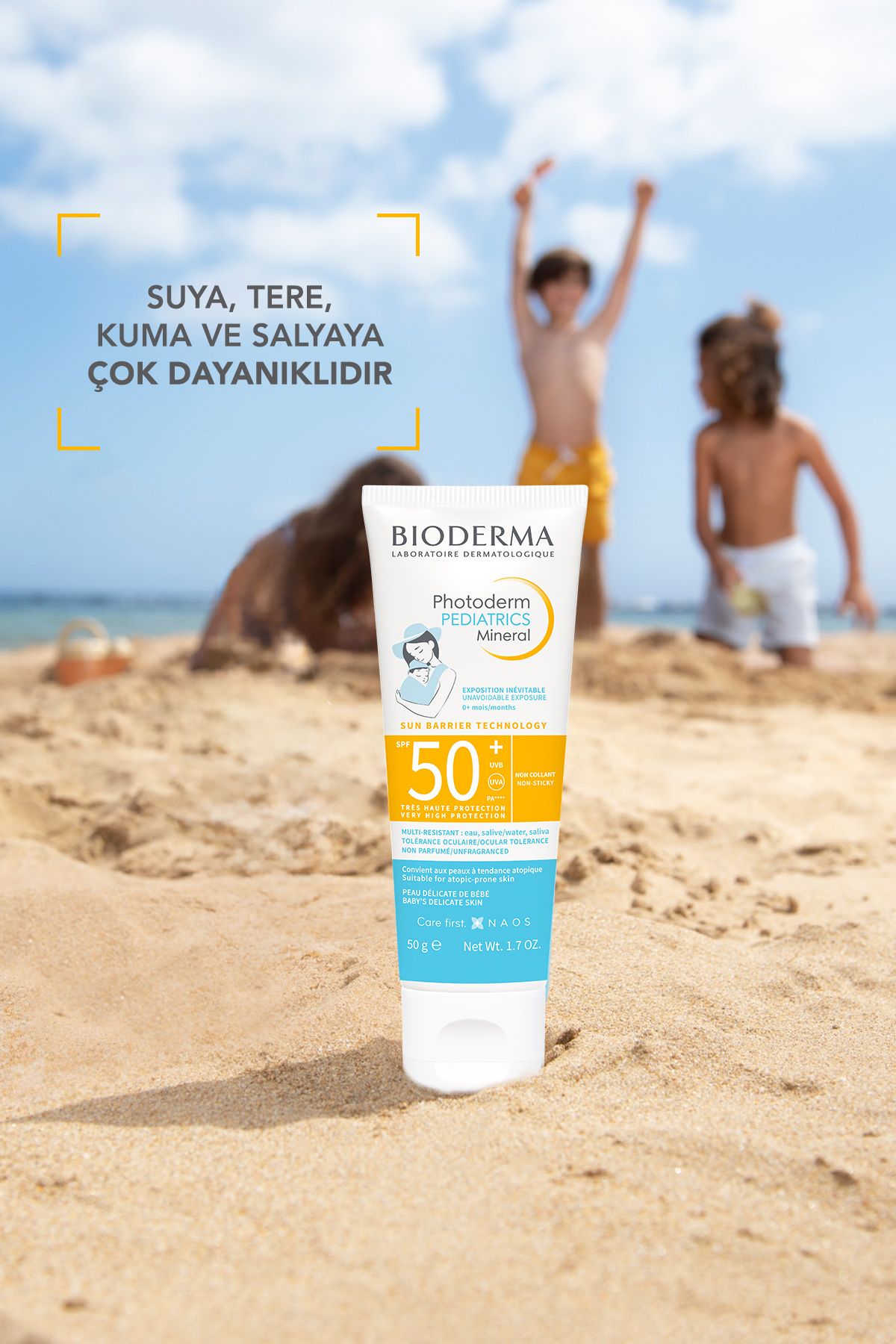 Bioderma کرم ضد آفتاب کودکان و نوزادان با مواد معدنی SPF50+