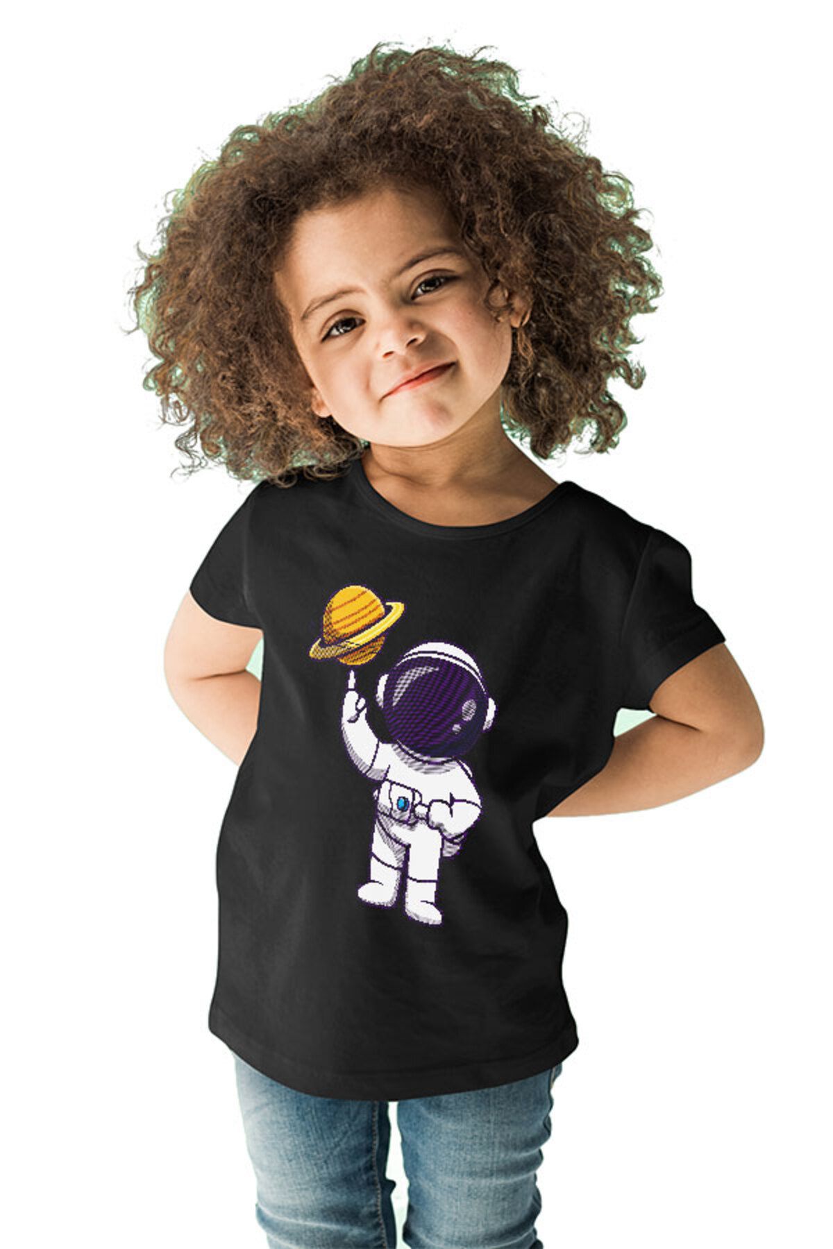 Darkhane-Astronaut Basketball Player Black Unisex Kids T-shirt 2