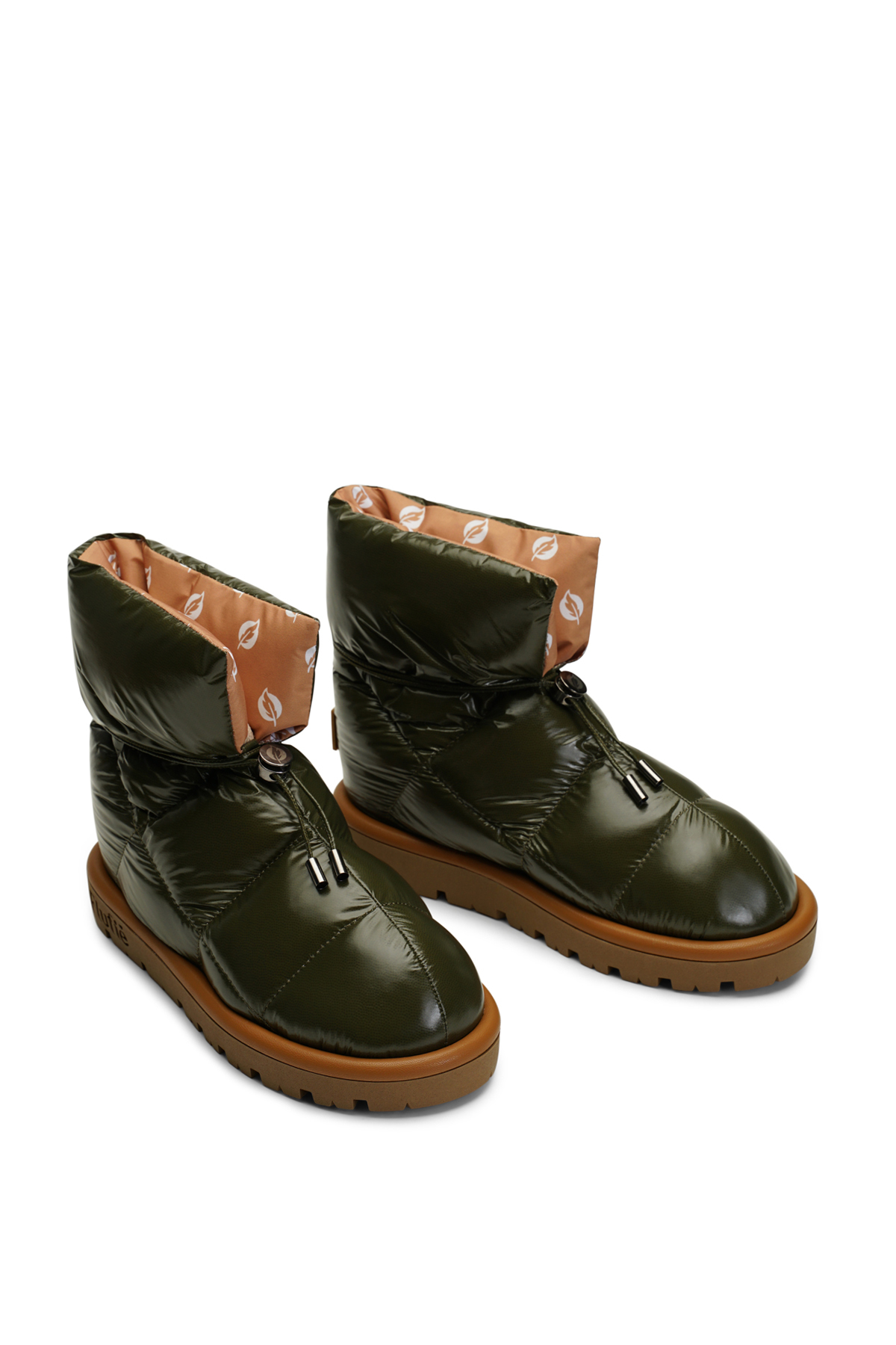 Flufie Kaz Tüyü Unisex Bot Shiny Serisi Khakı görsel 2