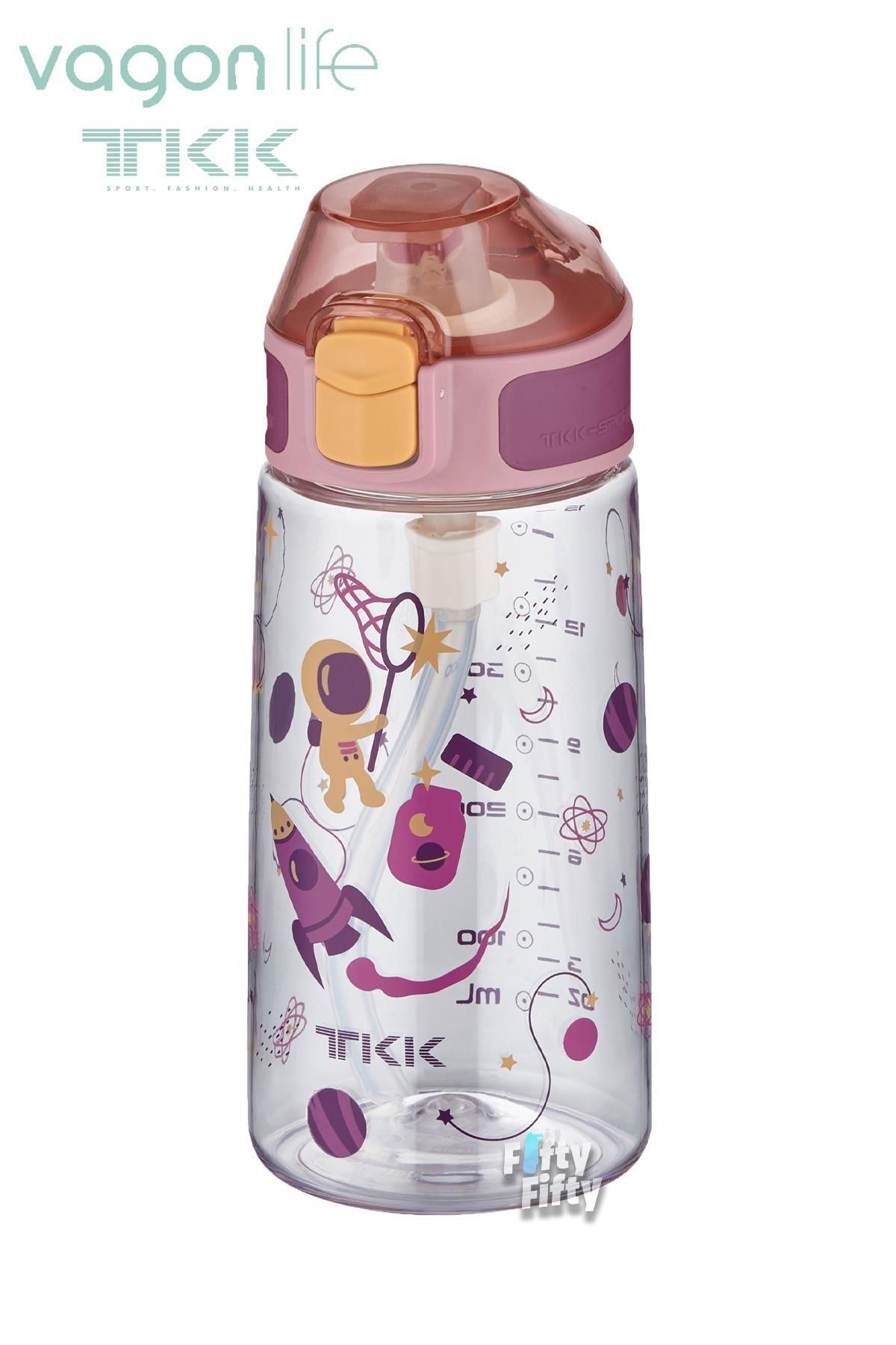 قمقمه کمپ صورتی TKK 500 میل الگوی ضخیم Pipetan BPA بدون آب تریتان چربی FFTKK3002 500ml Vagonlife