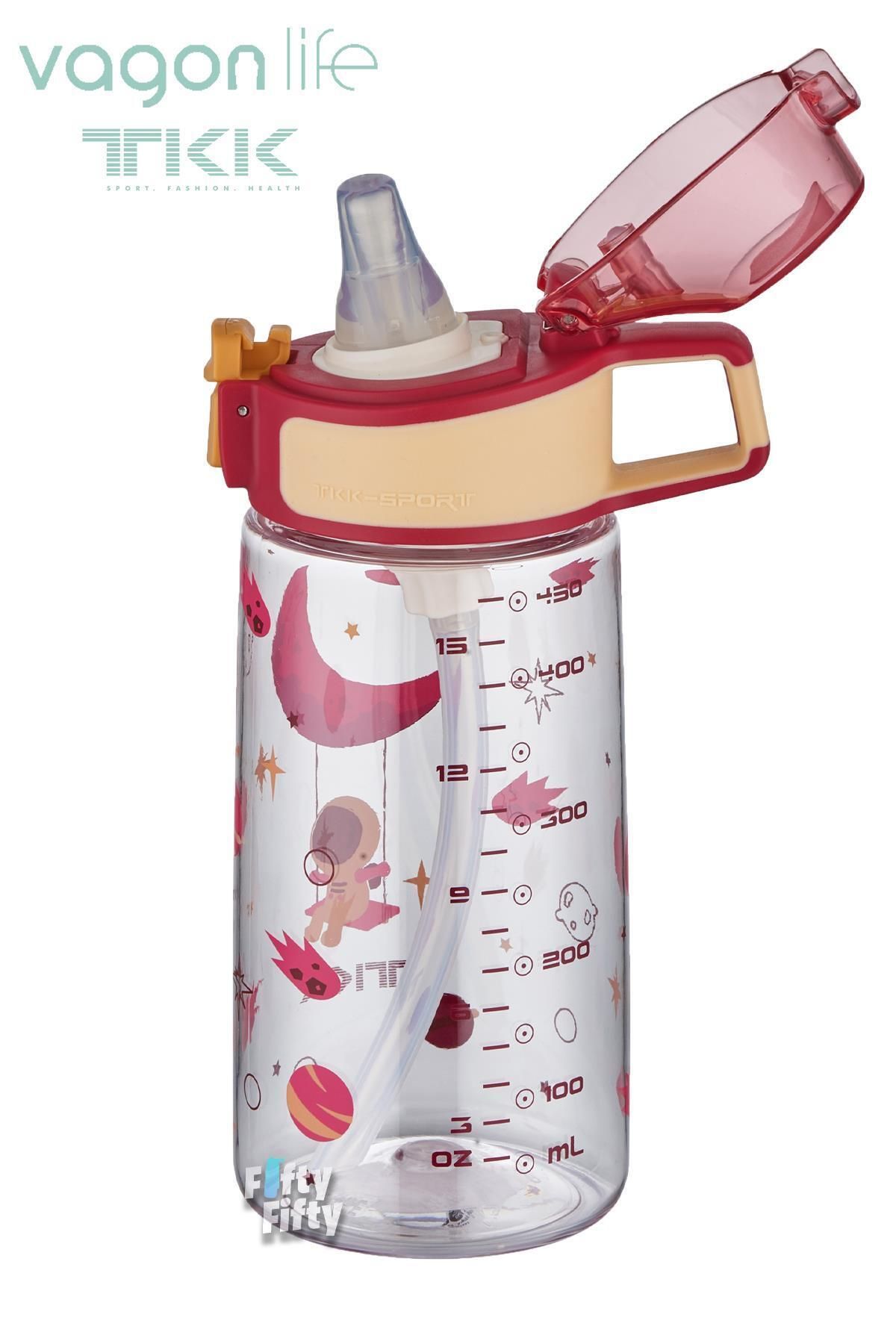 قمقمه کمپ قرمز TKK 500 میل الگوی ضخیم Pipetan BPA بدون آب تریتان چربی FFTKK3002 500ml Vagonlife