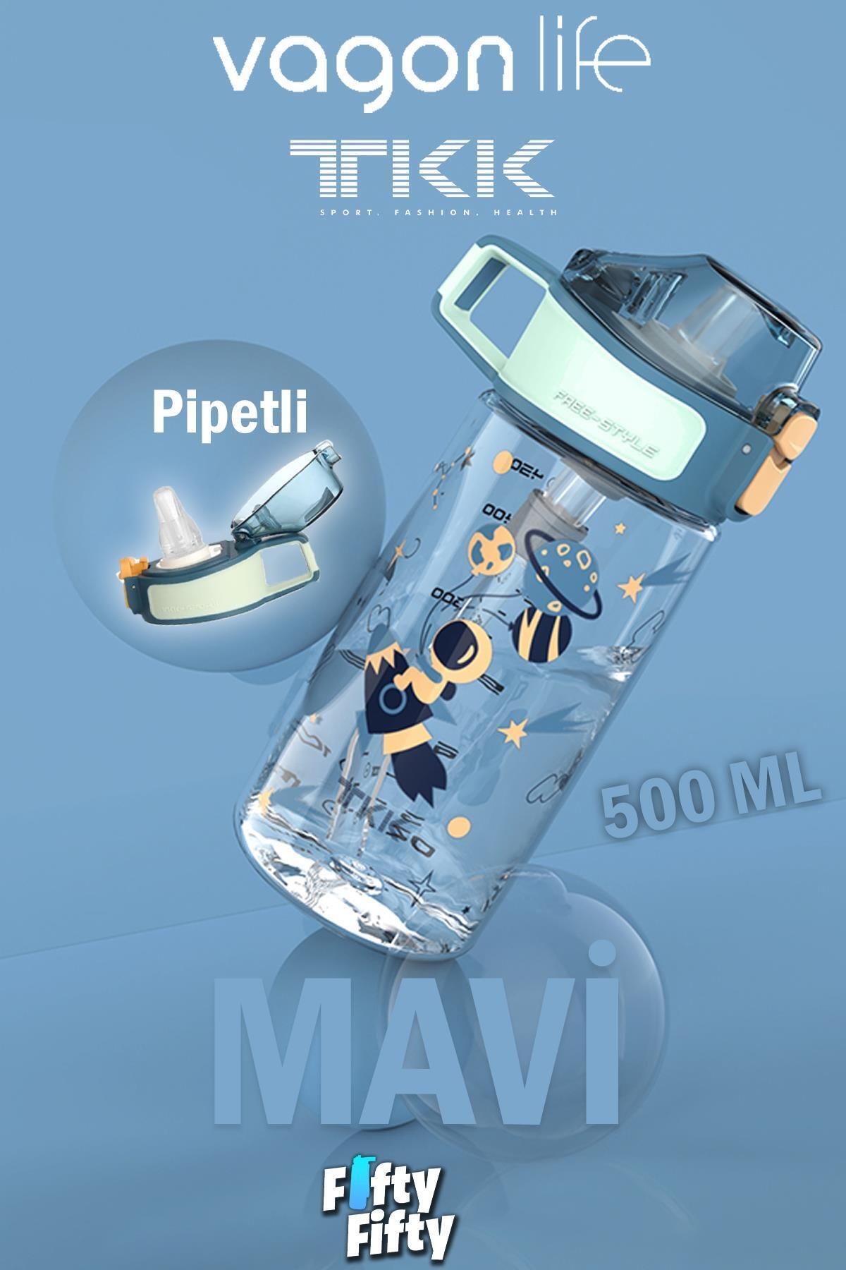 قمقمه کمپ آبی TKK 500 میل الگوی ضخیم Pipetan BPA بدون آب تریتان چربی FFTKK3002 500ml Vagonlife