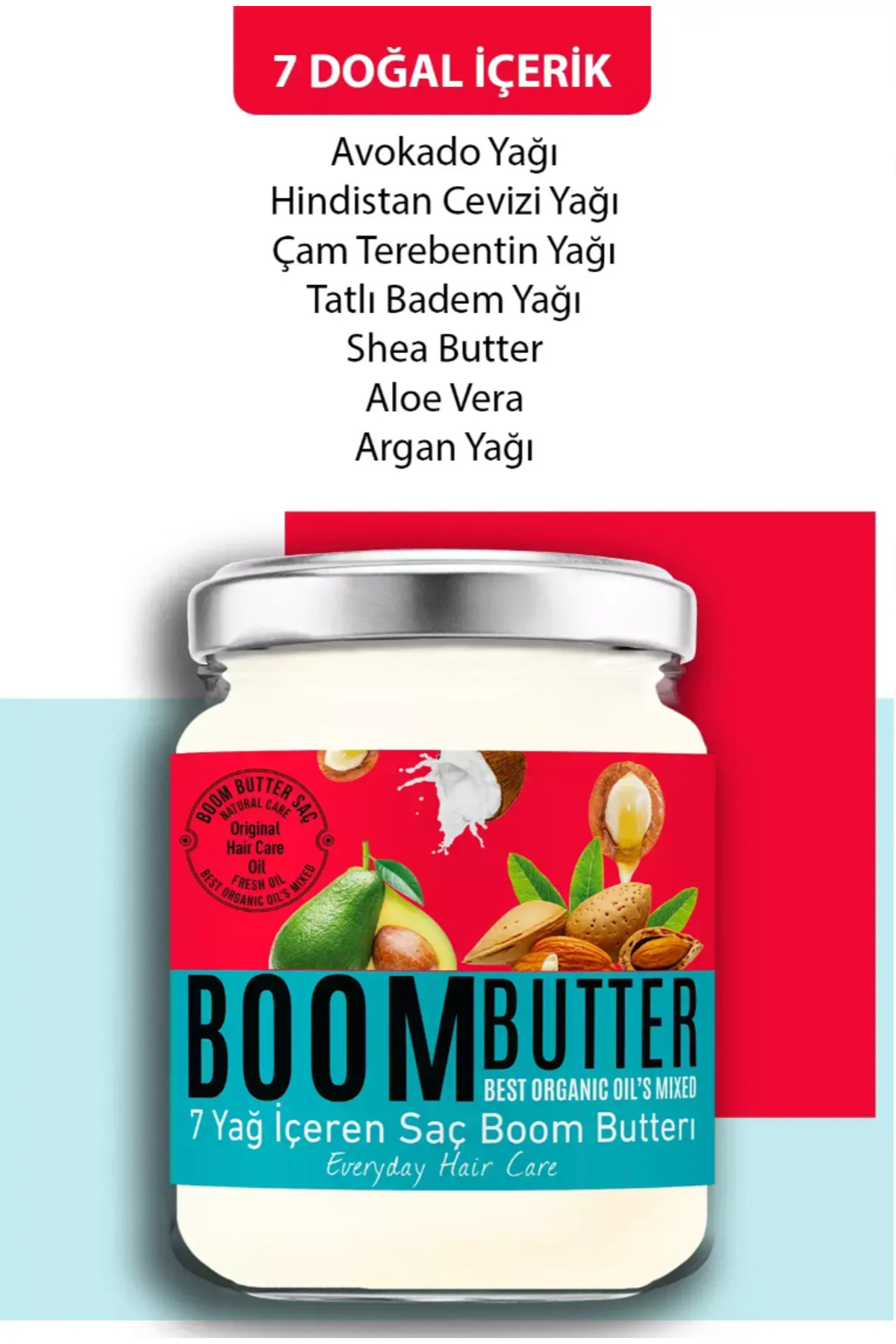 BOOM BUTTER 7 Yağ içeren Besleyici ve Nemlendirici Saç Bakım Yağı 190 ml — MFREYON00903 — تصویر 2 از 2