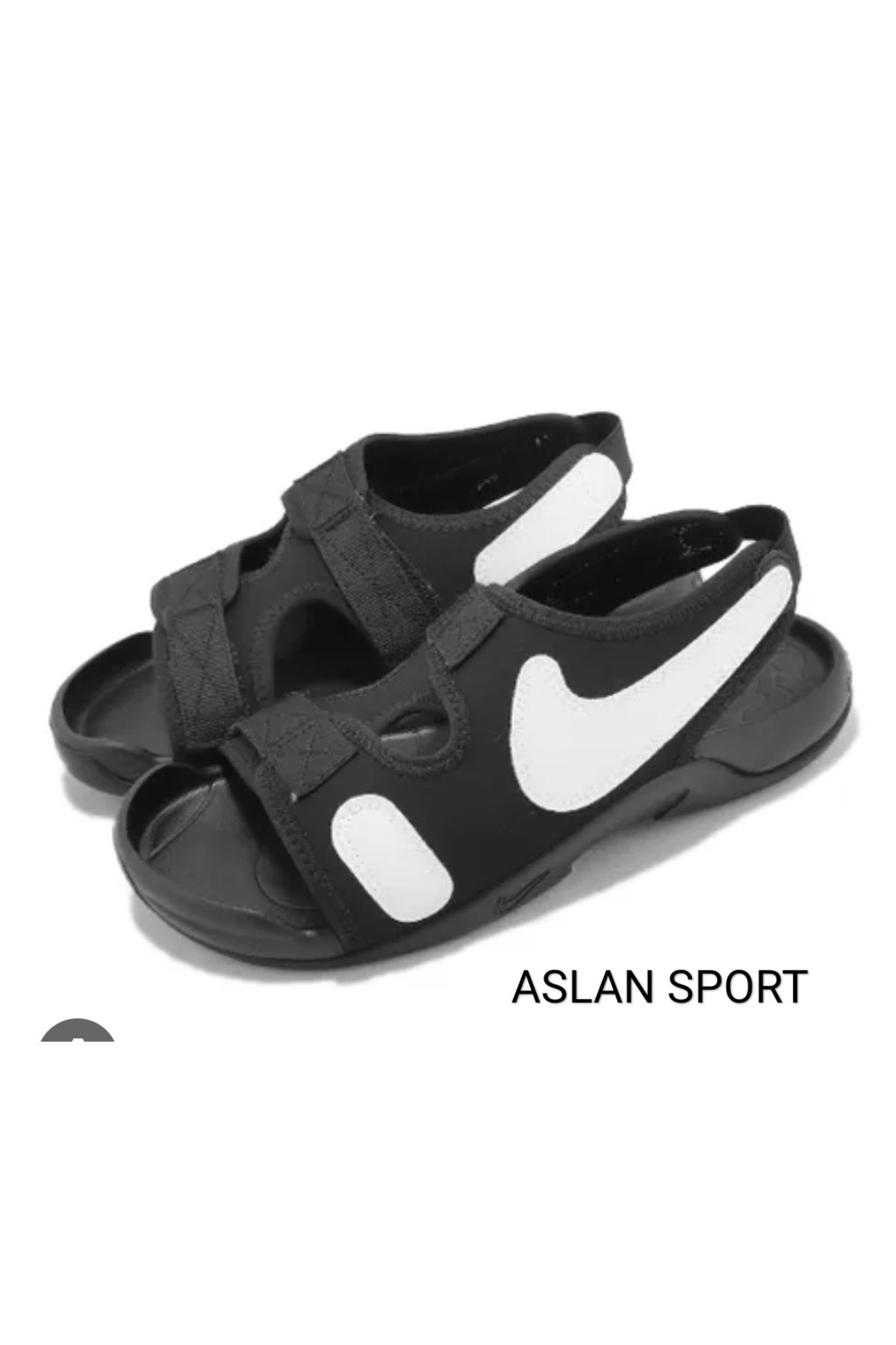 Nike Sunray تنظیم 6 (PS) صندل های سبک سیاه و سفید کودکان کودک Aslan Sport