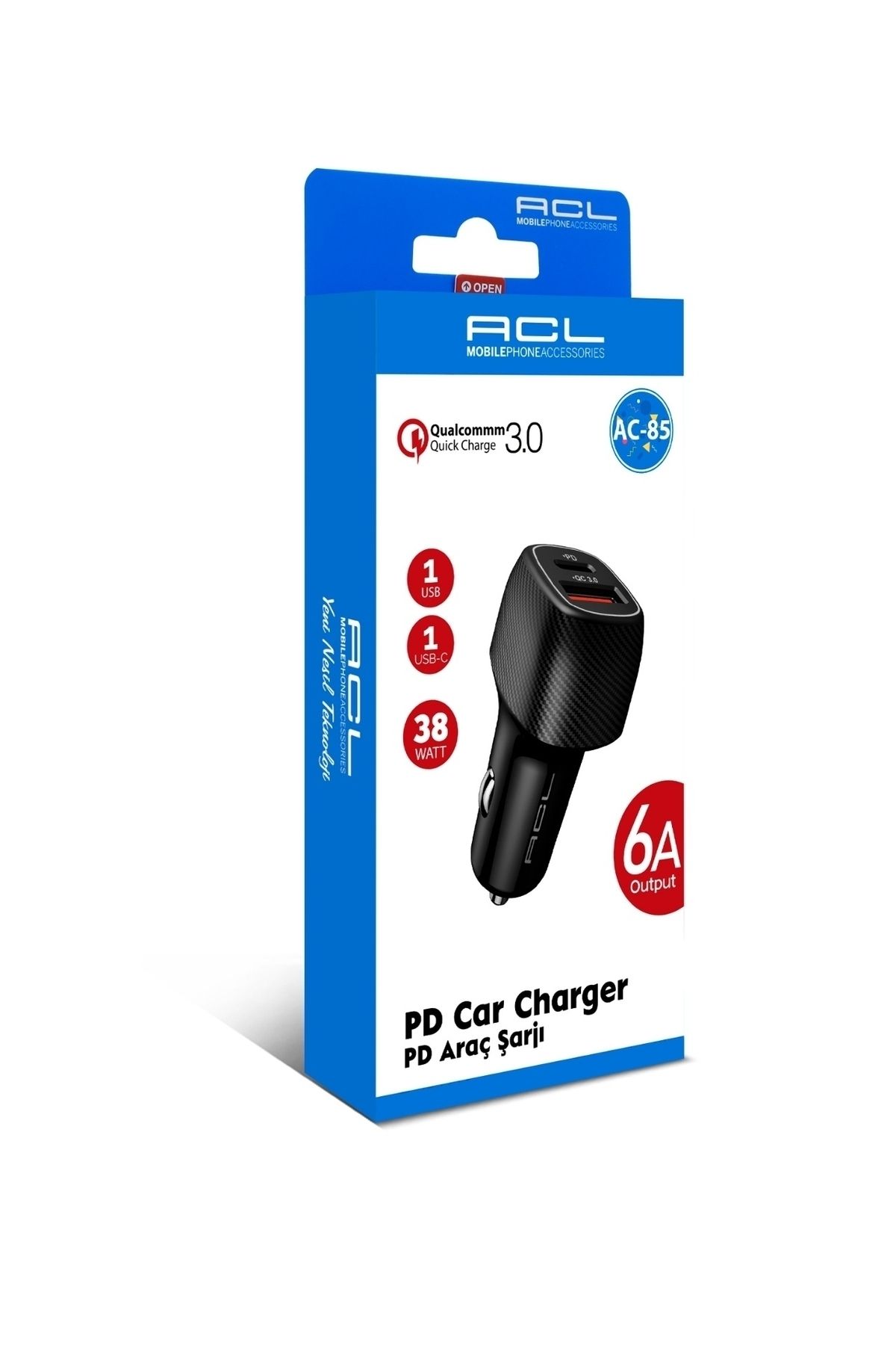 Hızlı Şarj Type-c Ve Usb Çıkışlı Araba Çakmaklık Şarj Aletia