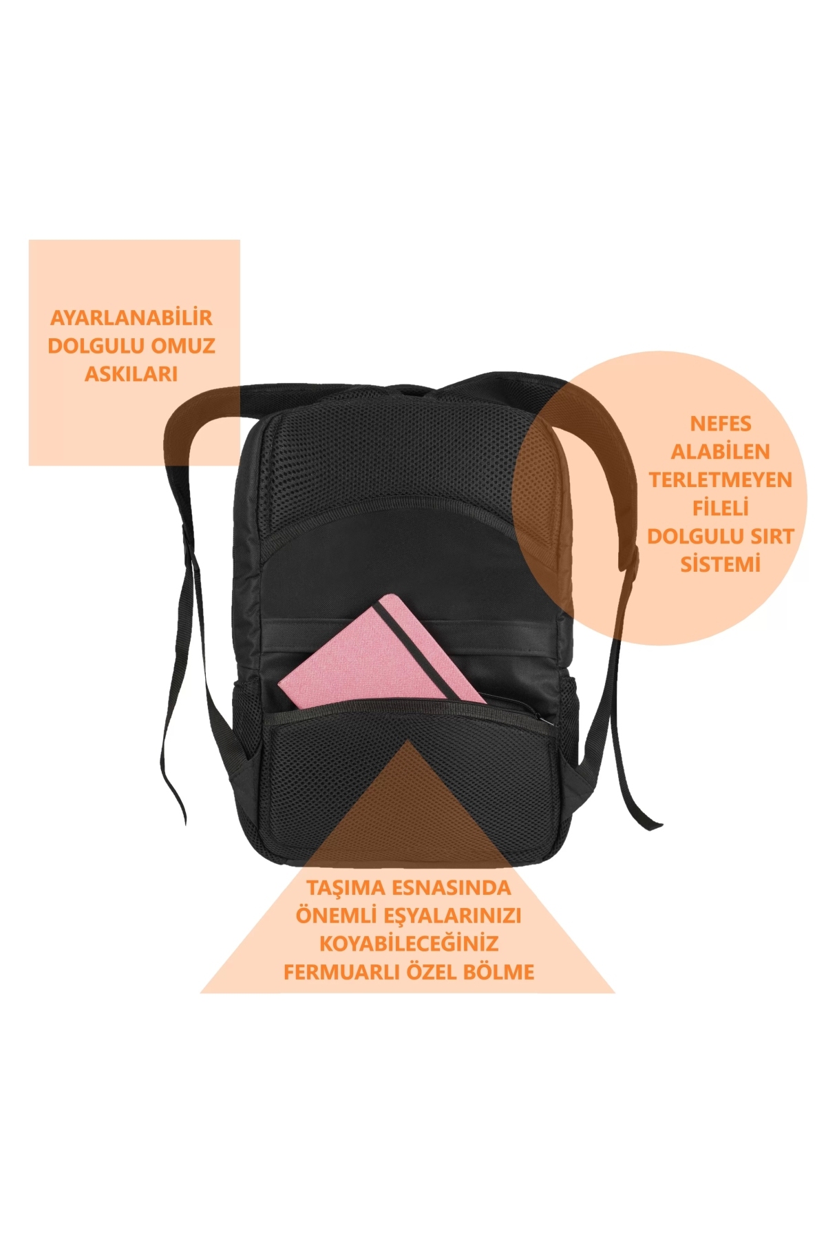 Vegmann  Tucana Siyah Notebook Laptop Sırt Çantası 15,6’ - Görsel 6