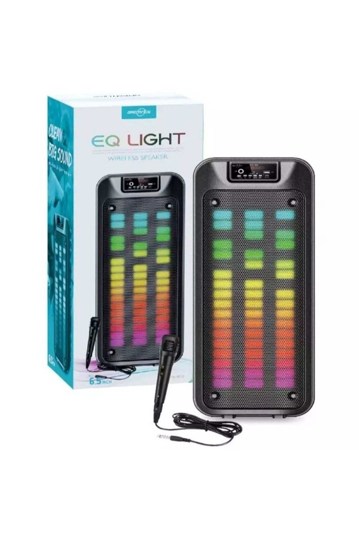 MİKROFONLU BLUETOOTH HOPARLÖR LED IŞIKLI TAŞINABİLİR ŞARJLI SES SİSTEMİ TF KART USB FM RADYO #2