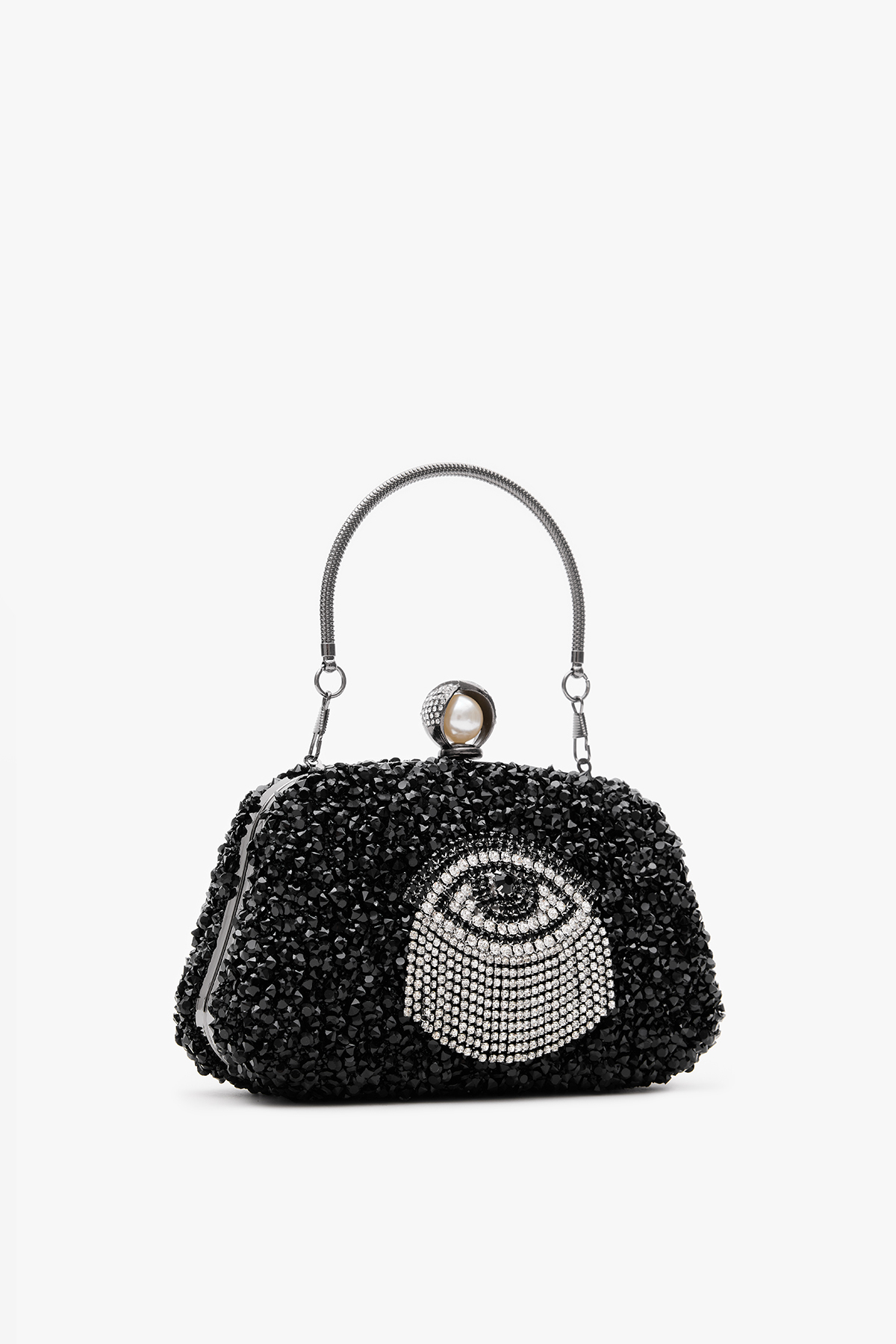 Eye Detailed Gemstone Hand and Shoulder Strap Evening Dress Bag Eileen