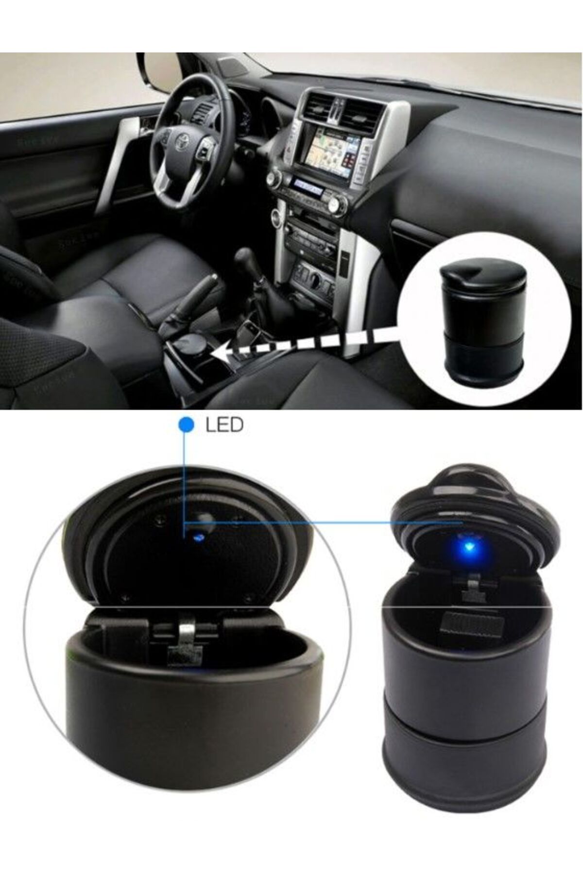 baytoptan-Car Ashtray with Lighted Cover 2