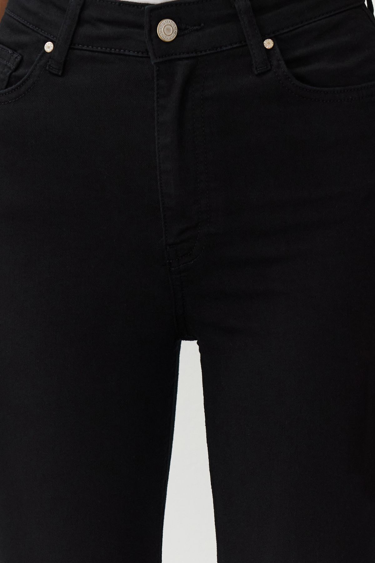 Trendyol Collection-Nieblaknące czarne obcisłe spodnie z wysokim stanem TWOSS19LR0279 10