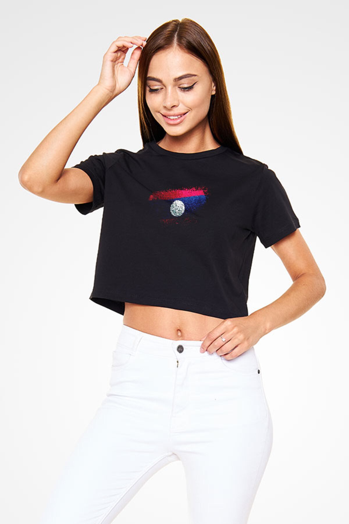 Darkhane-Laos Black Unisex Crop Top T-Shirt 2