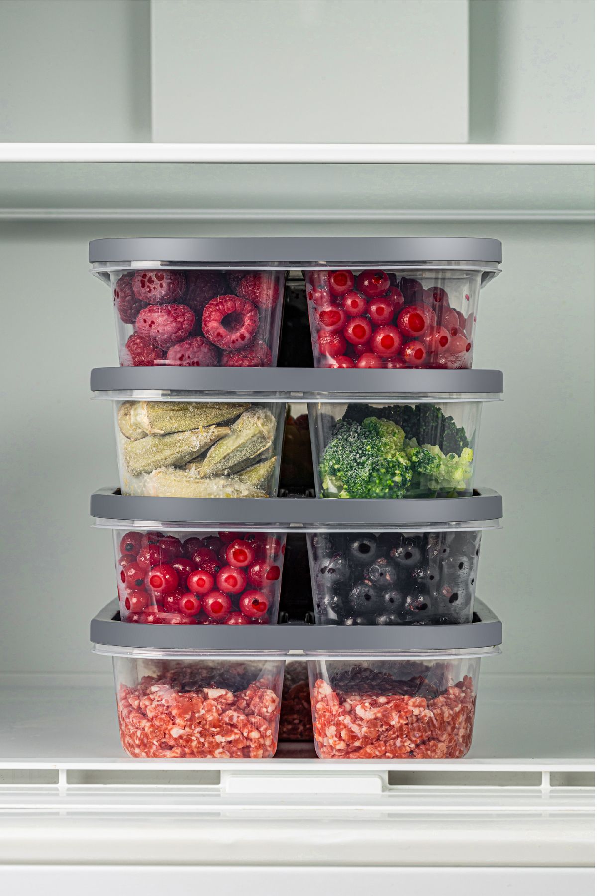Vienev-1.15 Liter Anthracite 4-Piece Rectangular Storage Set - 3 Compartments 3