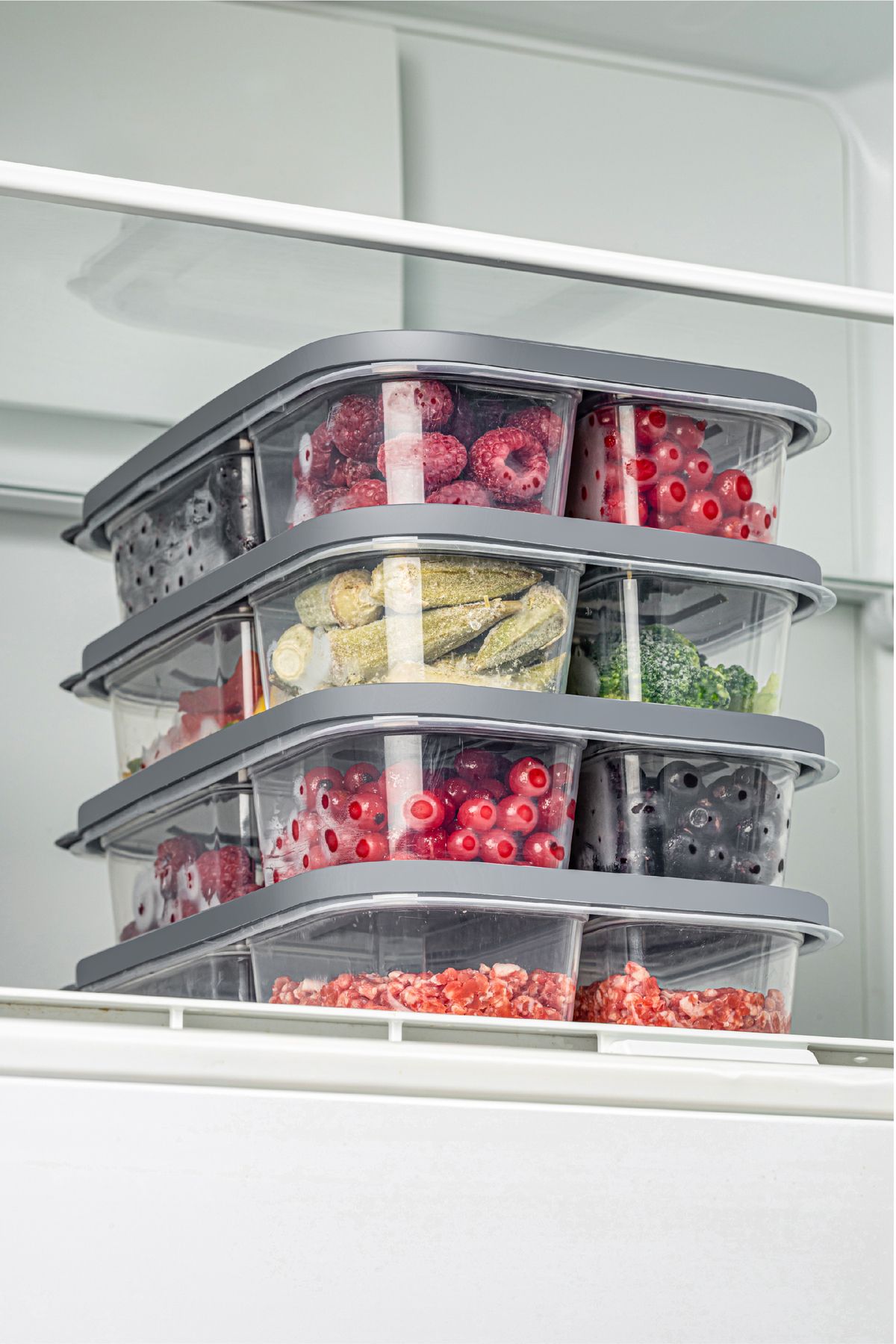 Vienev-1.15 Liter Anthracite 4-Piece Rectangular Storage Set - 3 Compartments 5