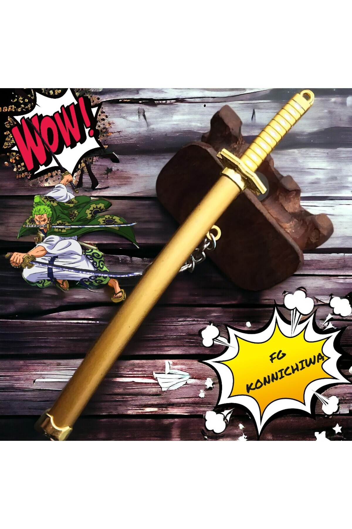 FG KONNİCHİWA One Piece Roronoa Zoro Kılıç Kitetsu Anahtarlık