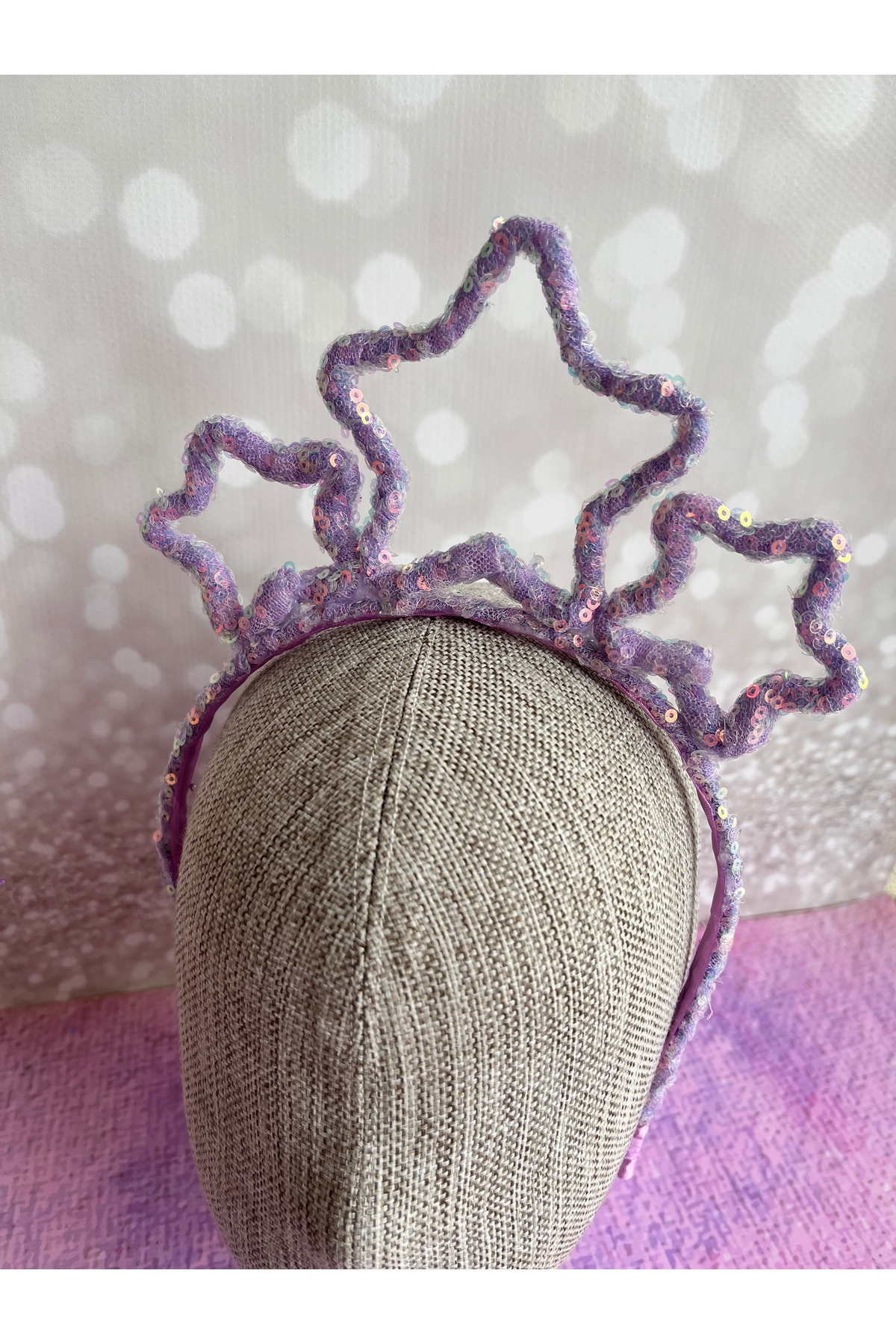 SAKLIDESİGN Çocuk Lila Renk Yıldız Taç & Asa & Kanat 3 Lü Doğum Günü Set