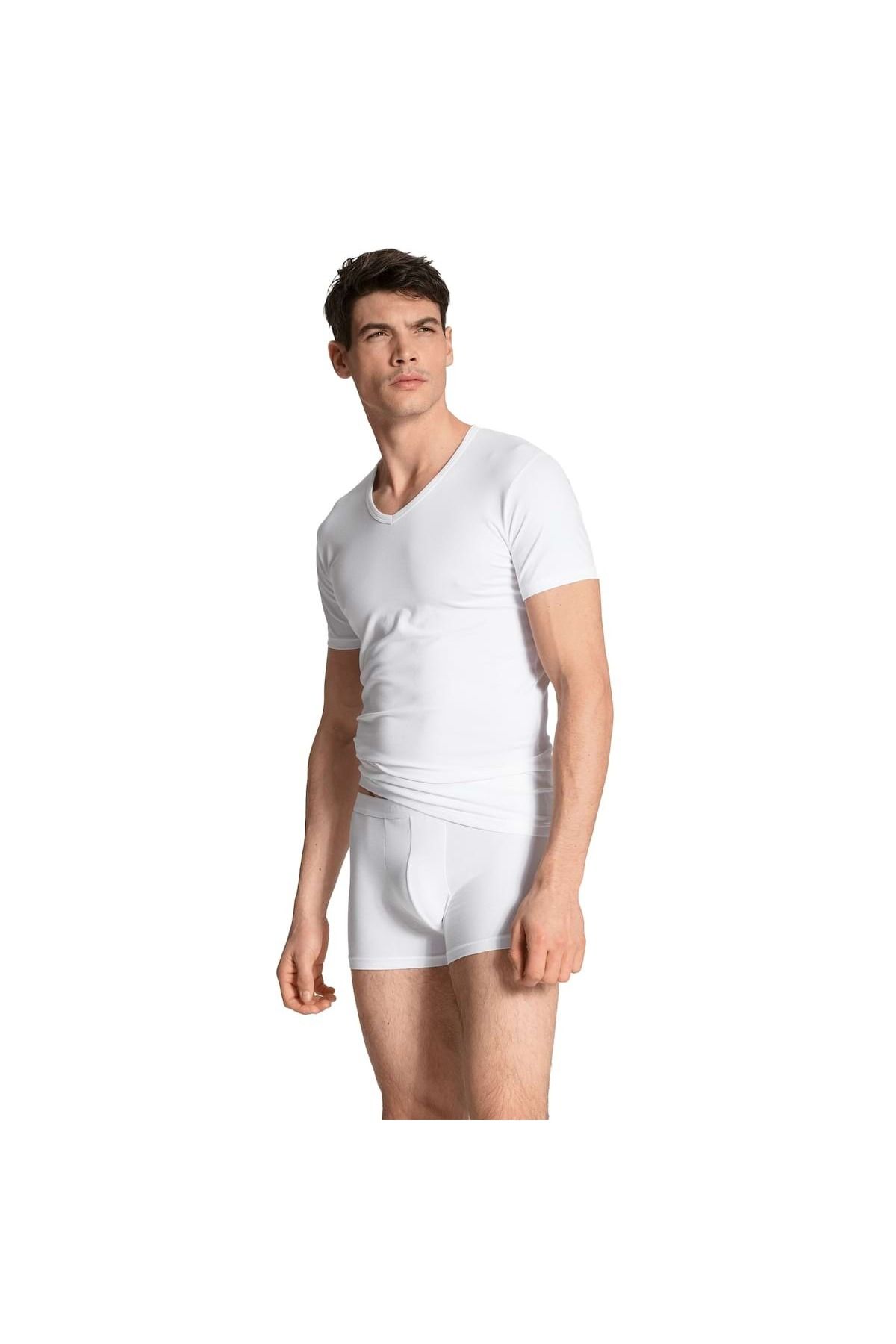 Calida-Herren T-Shirt, 2er Pack - Natural Benefit, V-Ausschnitt, Single Jersey 4