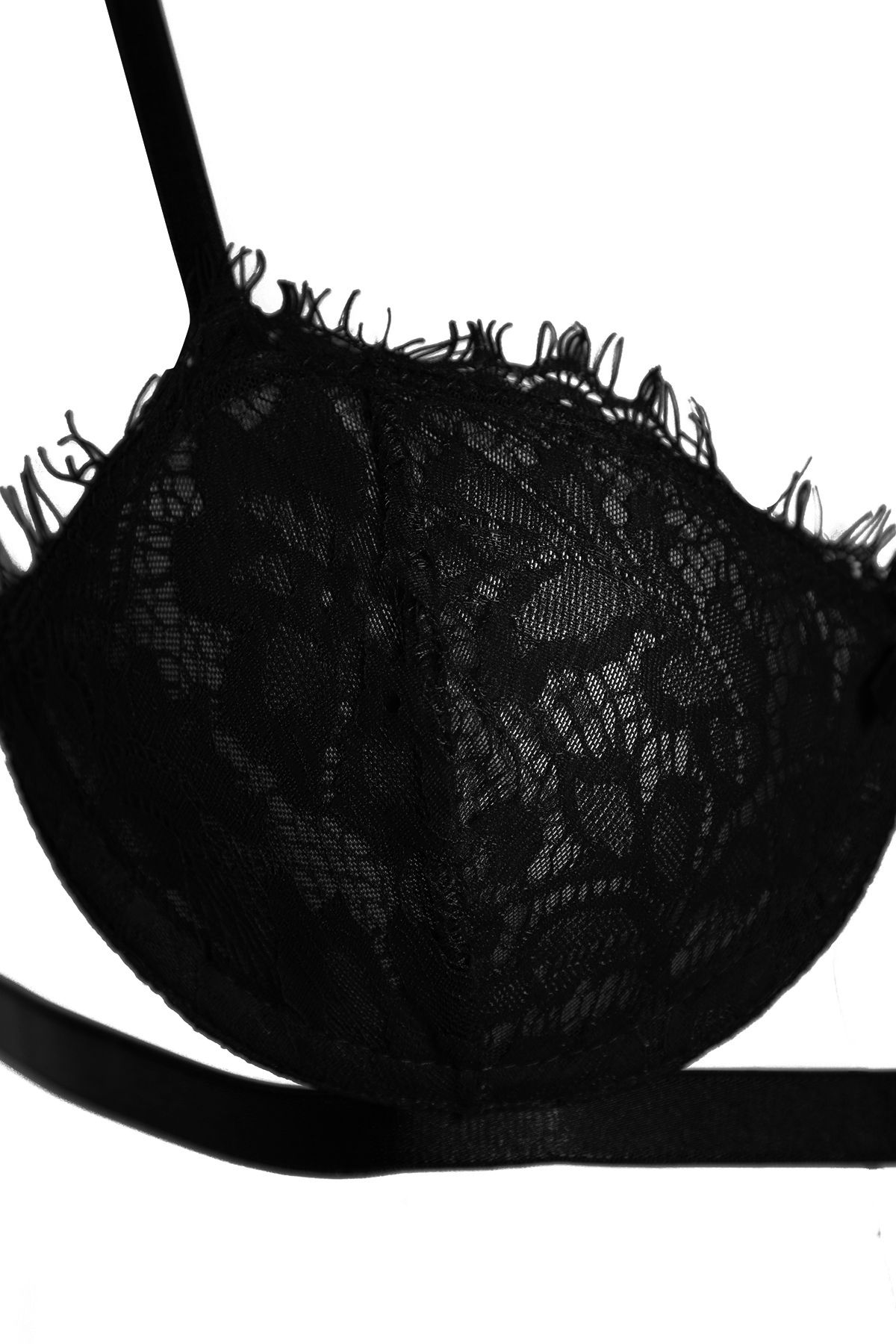 Trendyol Collection-Schwarzes Spitzenband/Schleife, Seilträger, Bügel, ungefüttertes Strickunterwäsche-Set THMAW23CC00013 10