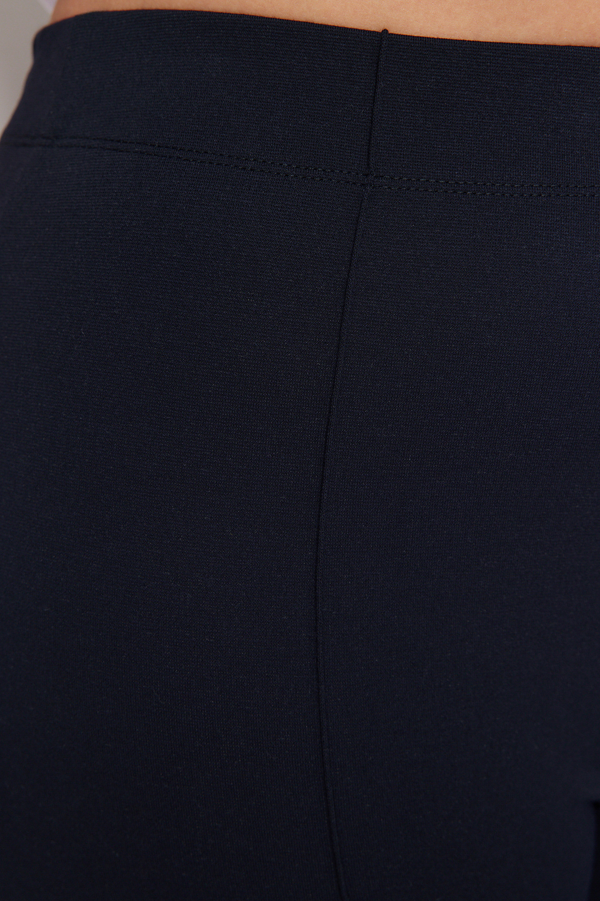 Trendyol Curve-Navy Blue Spanish Leg High Waist Slit Detailed Knitted Trousers TBBAW23AR00002 5