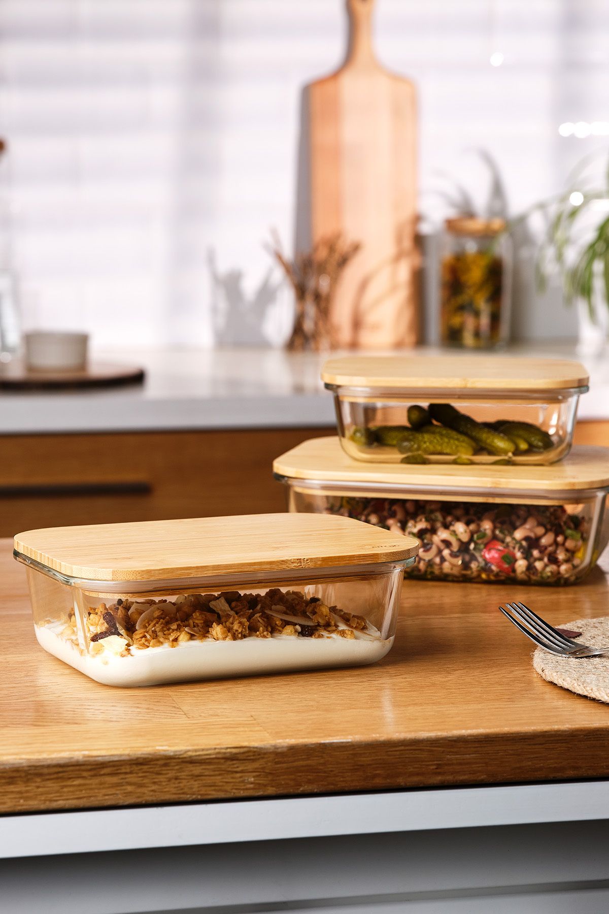 Emsan-1050 ml Natural Borosilicate Storage Container 4