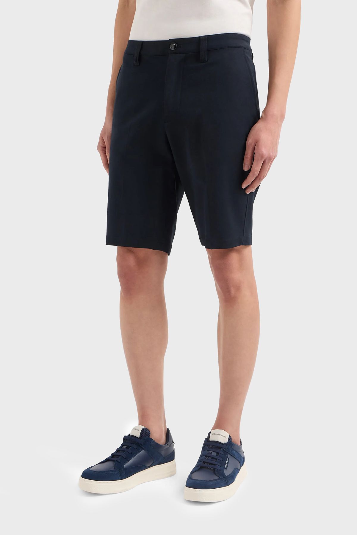 شلوار کوتاه مردانه با کمر بلند نخی با تناسب معمولی کوتاه 8N1PB3 1NGCZ 0920 Emporio Armani