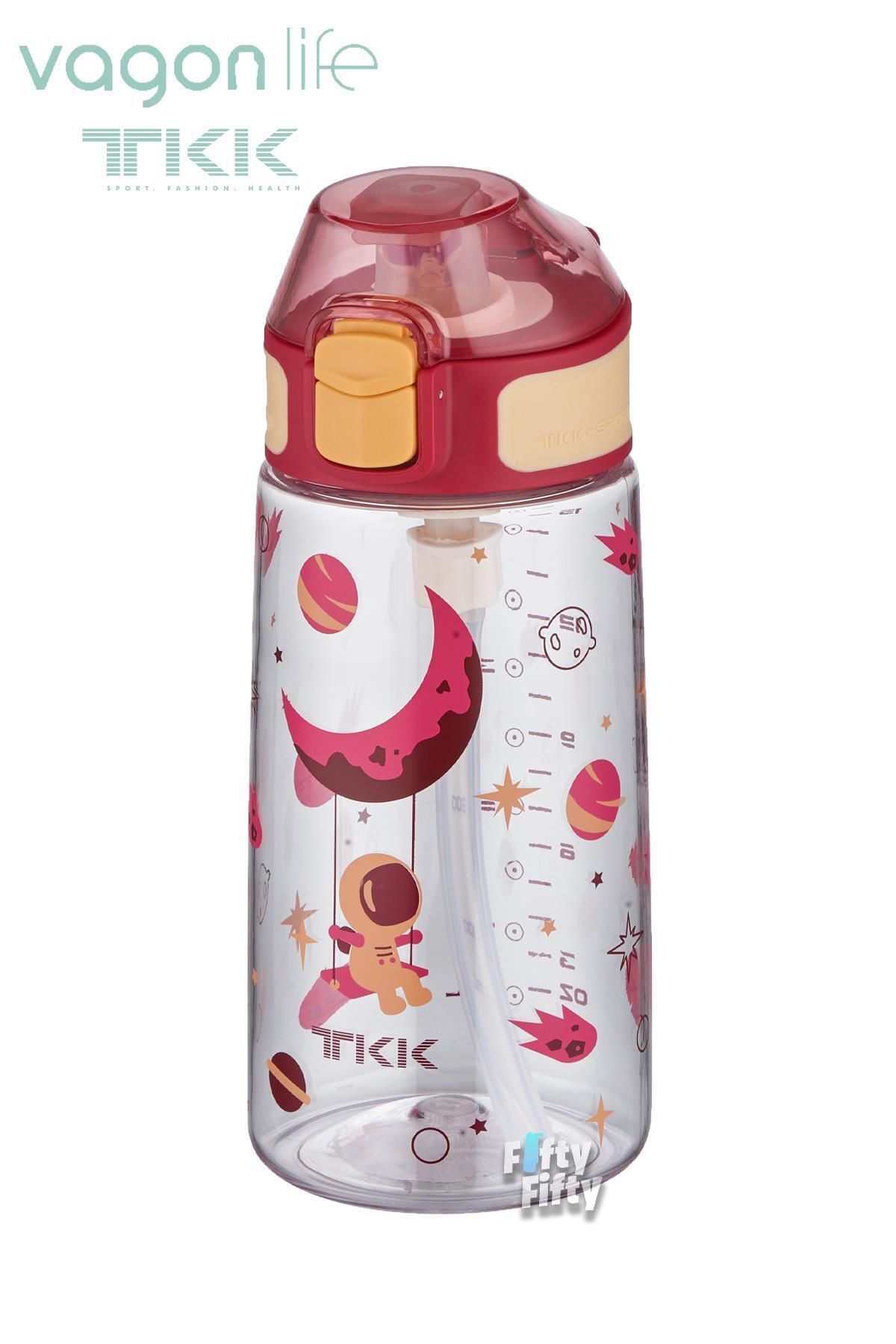 قمقمه کمپ قرمز TKK 500 میل الگوی ضخیم Pipetan BPA بدون آب تریتان چربی FFTKK3002 500ml Vagonlife