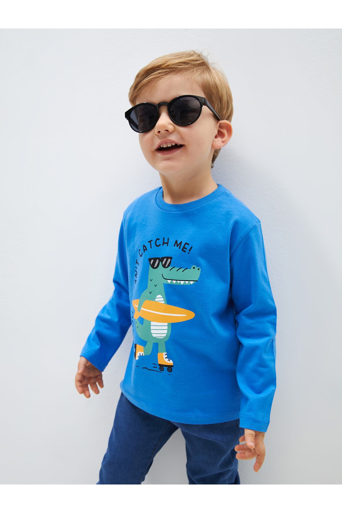 LC Waikiki Baby Boy — T-shirt Z Długim Rękawem I Okrągłym Dekoltem Mężczyzna - 9-12 miesięcy