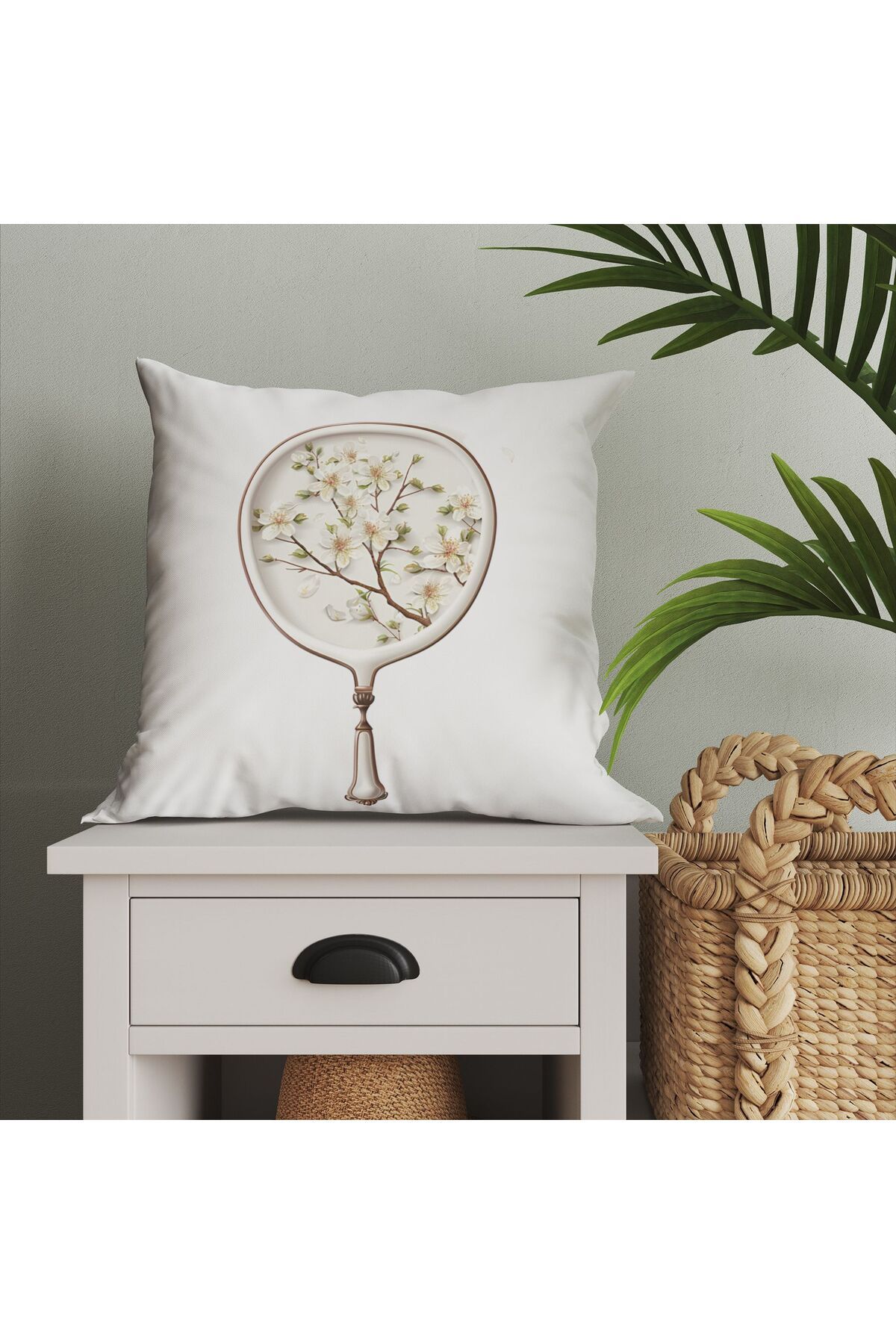 Tataroğlu Dijital Kumaş Cadou De Ziua Mamei Happy Mother's Day Husă De Pernă Cu Oglindă Vintage 45cm - 45 x 45