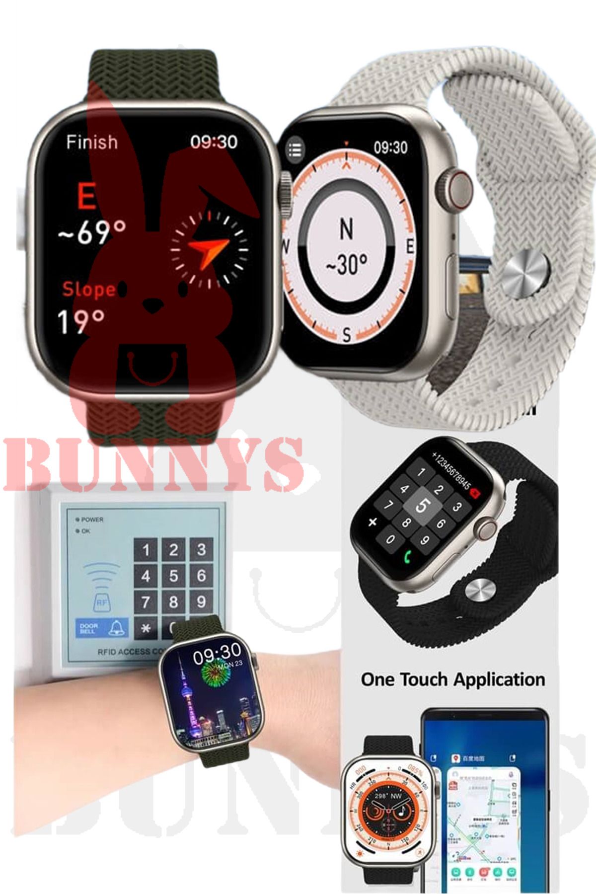RABB T STORE Huawei P30 Pro New Edition Uyumlu Ak ll Saat Konu ma Ozellikli Watch HK9 PRO 45MM